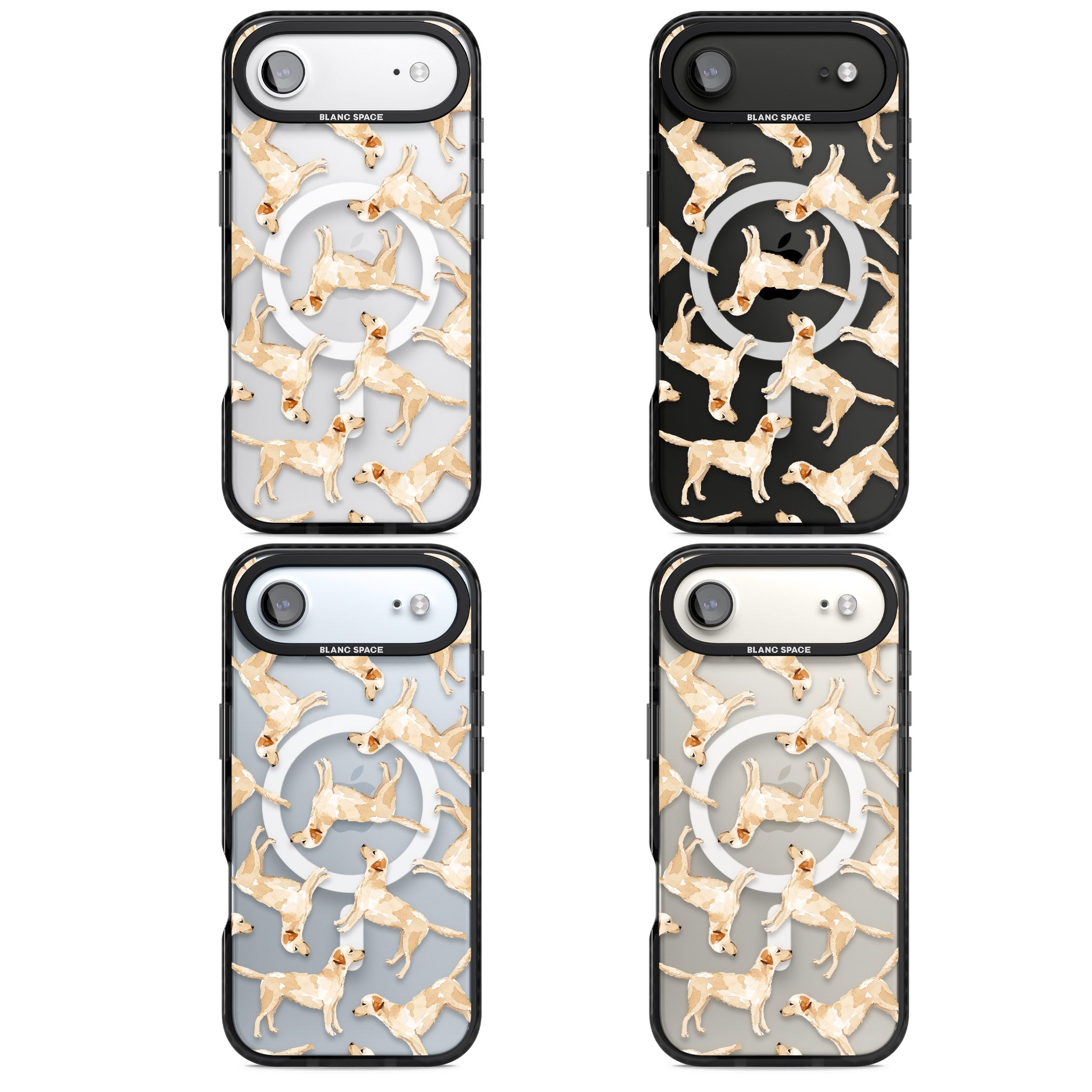 Yellow Labrador Watercolour Dog Pattern iPhone 17 Air Impact Pro Black Phone Case APT Impact Protection