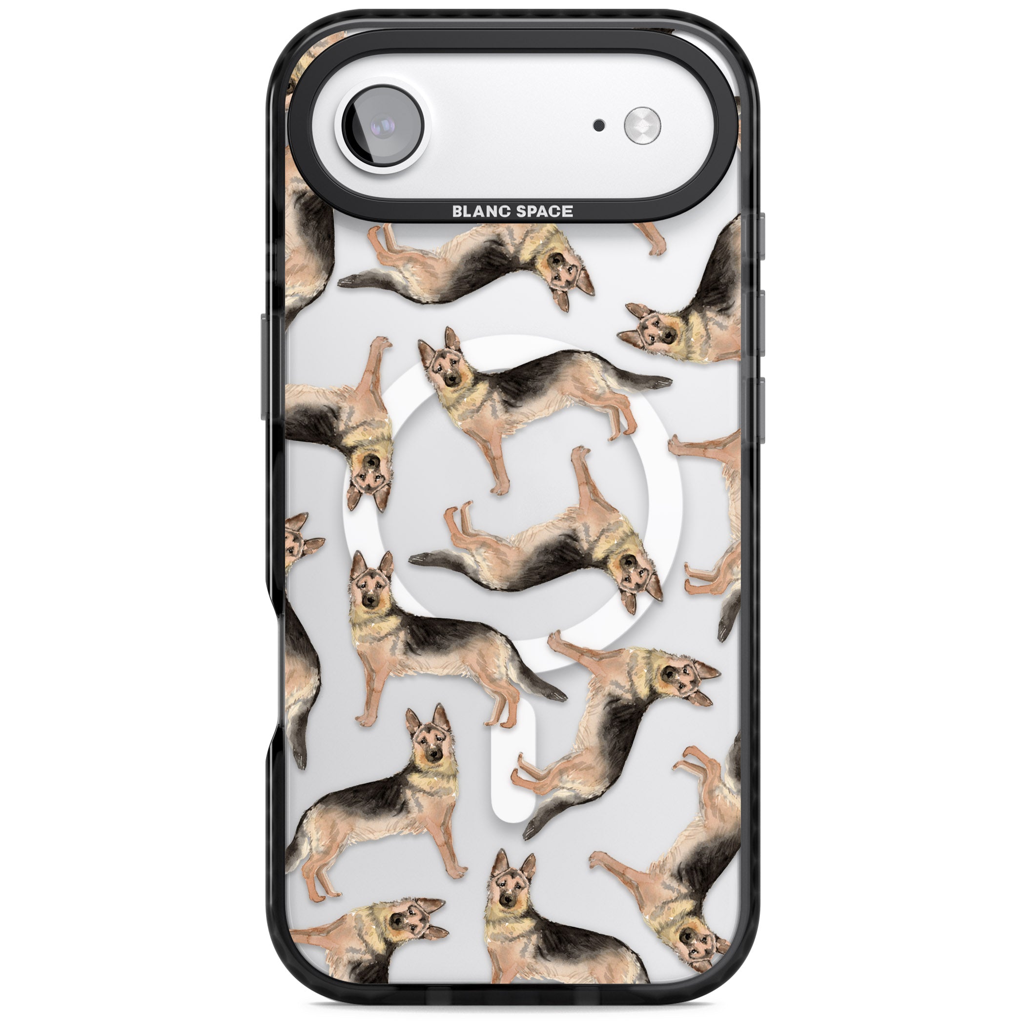 German Shepherd Pattern Classic iPhone 17 Air Impact Pro Black Phone Case