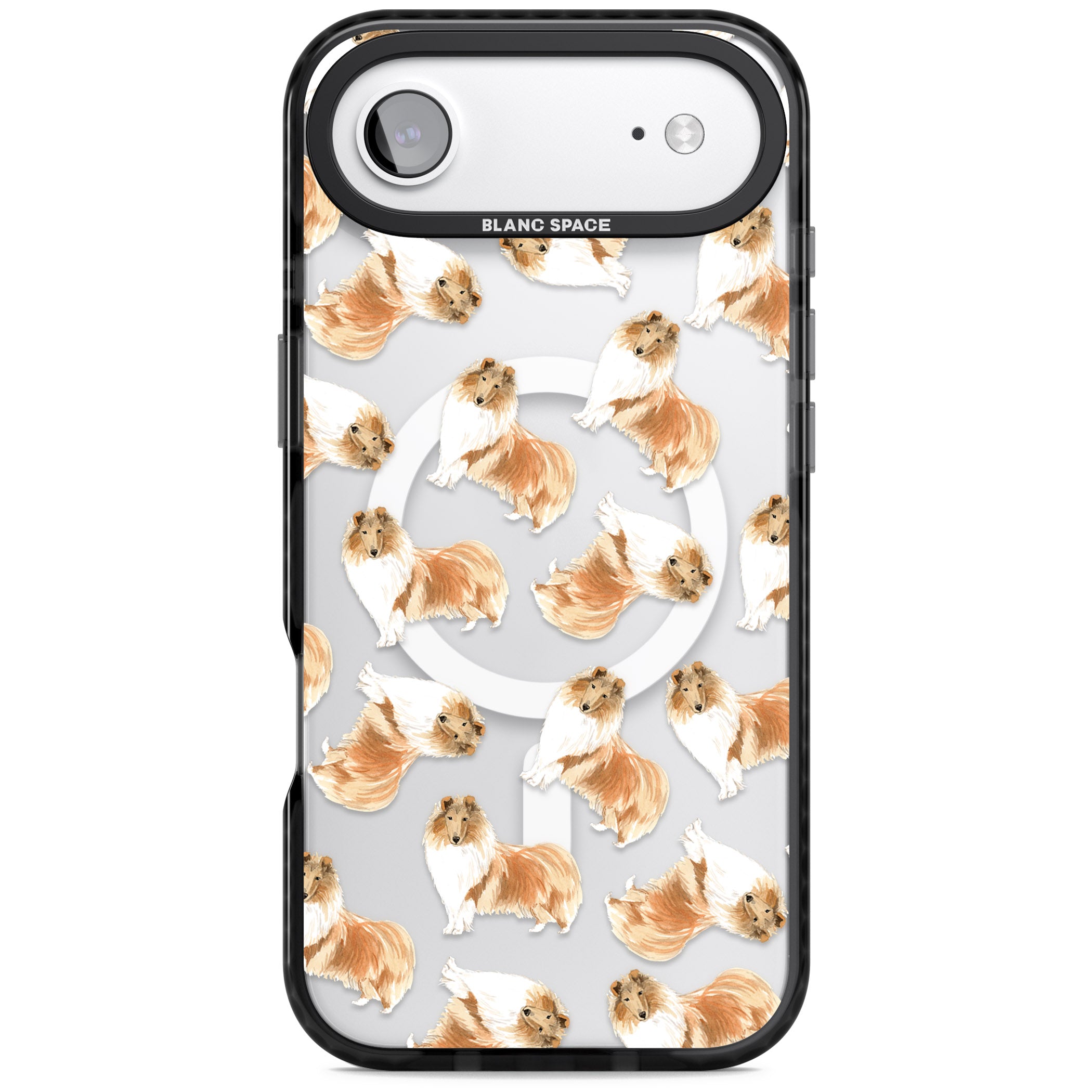Collie Watercolor iPhone 17 Air Impact Pro Black Phone Case