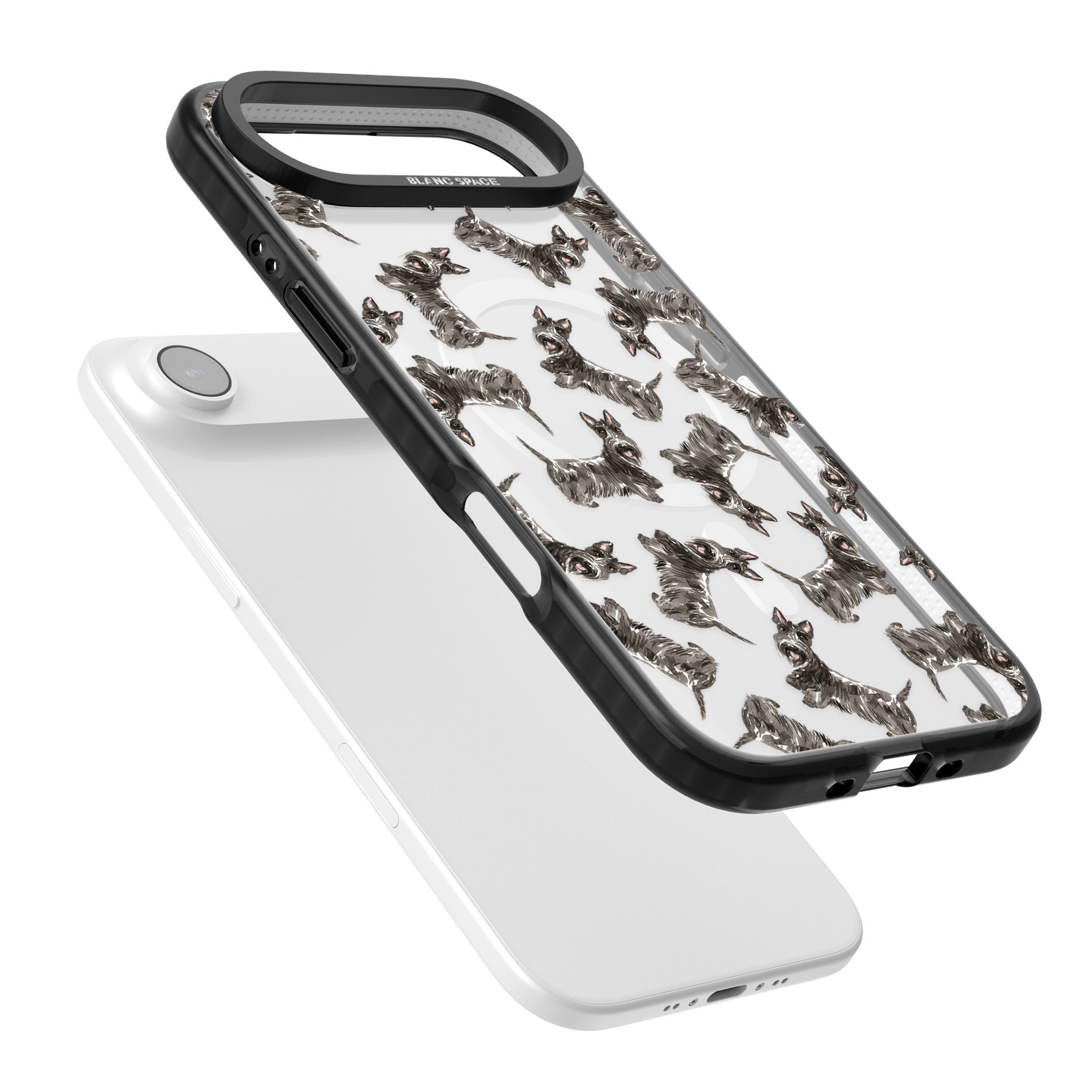 Scottish Terrier Pattern iPhone 17 Air Impact Pro Black Phone Case Colours