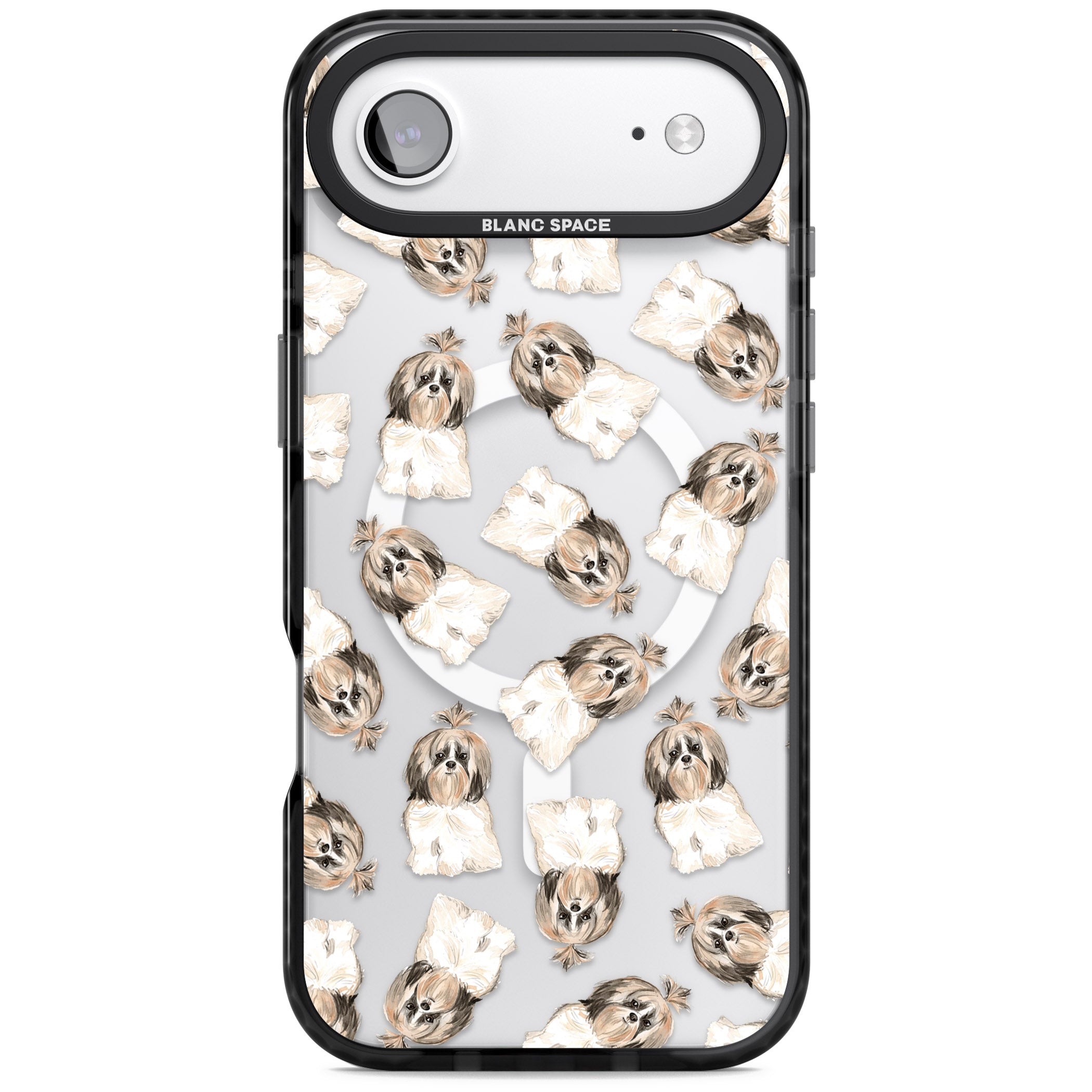 Shih Tzu Pattern Long Hair iPhone 17 Air Impact Pro Black Phone Case
