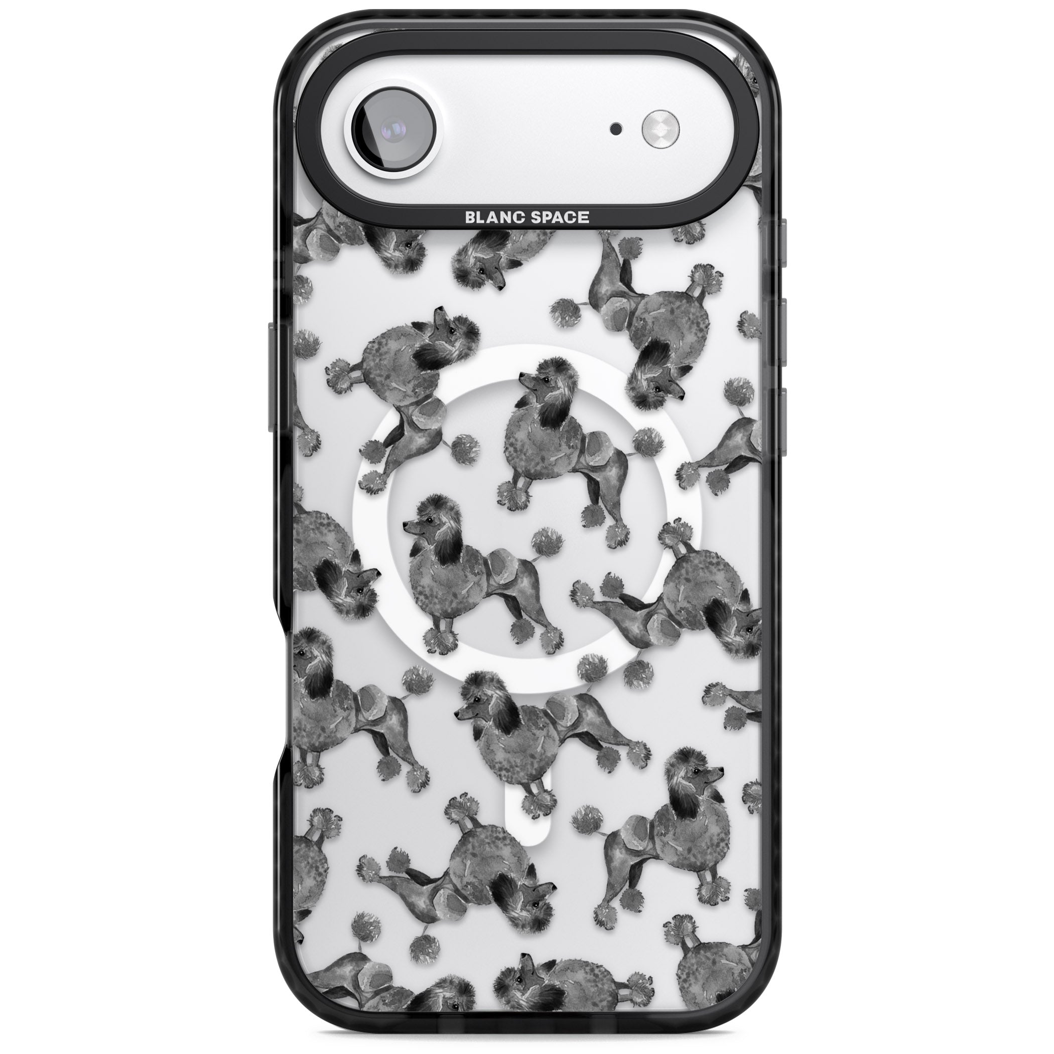 Poodle Pattern iPhone 17 Air Impact Pro Black Phone Case