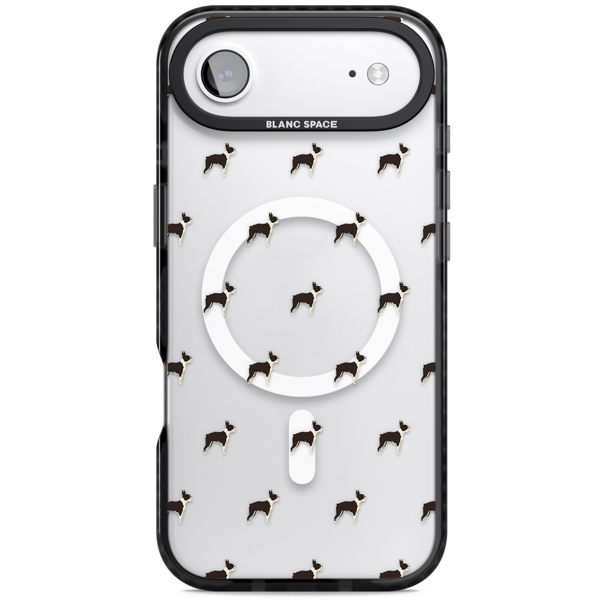 Boston Terrier Pattern iPhone 17 Air Impact Pro Black Phone Case