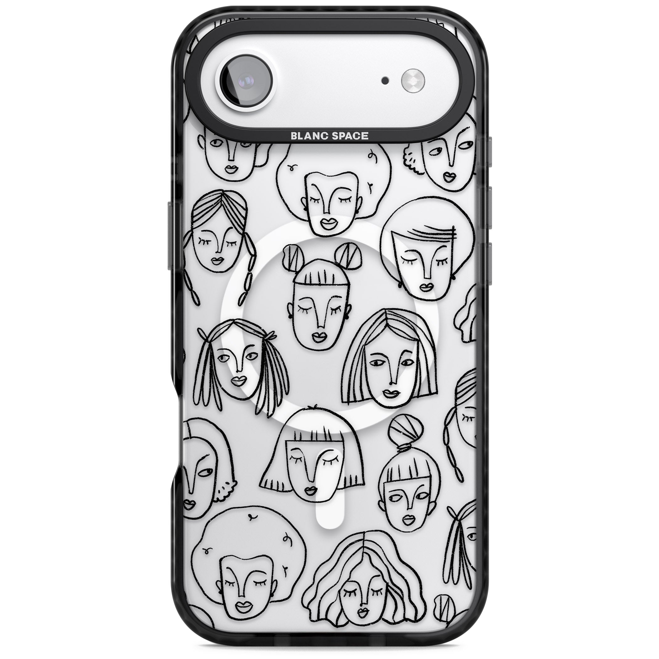 Doodle Face iPhone 17 Air Impact Pro Black Phone Case