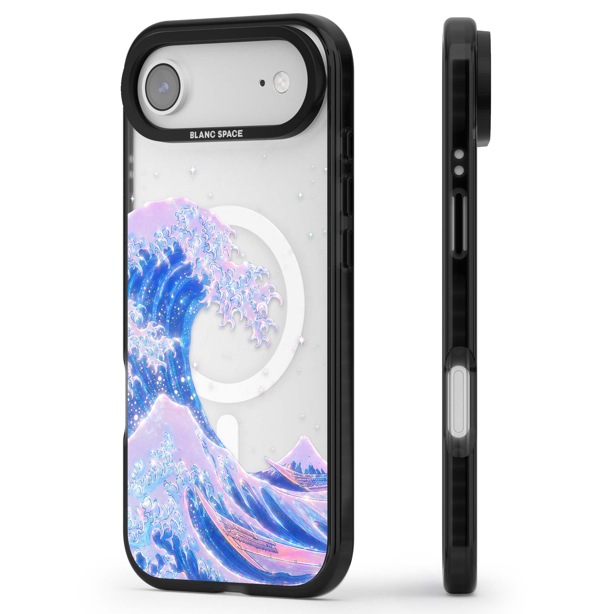 The Great Wave In Opal japanese iPhone case | Black Impact Magsafe case for iPhone Air