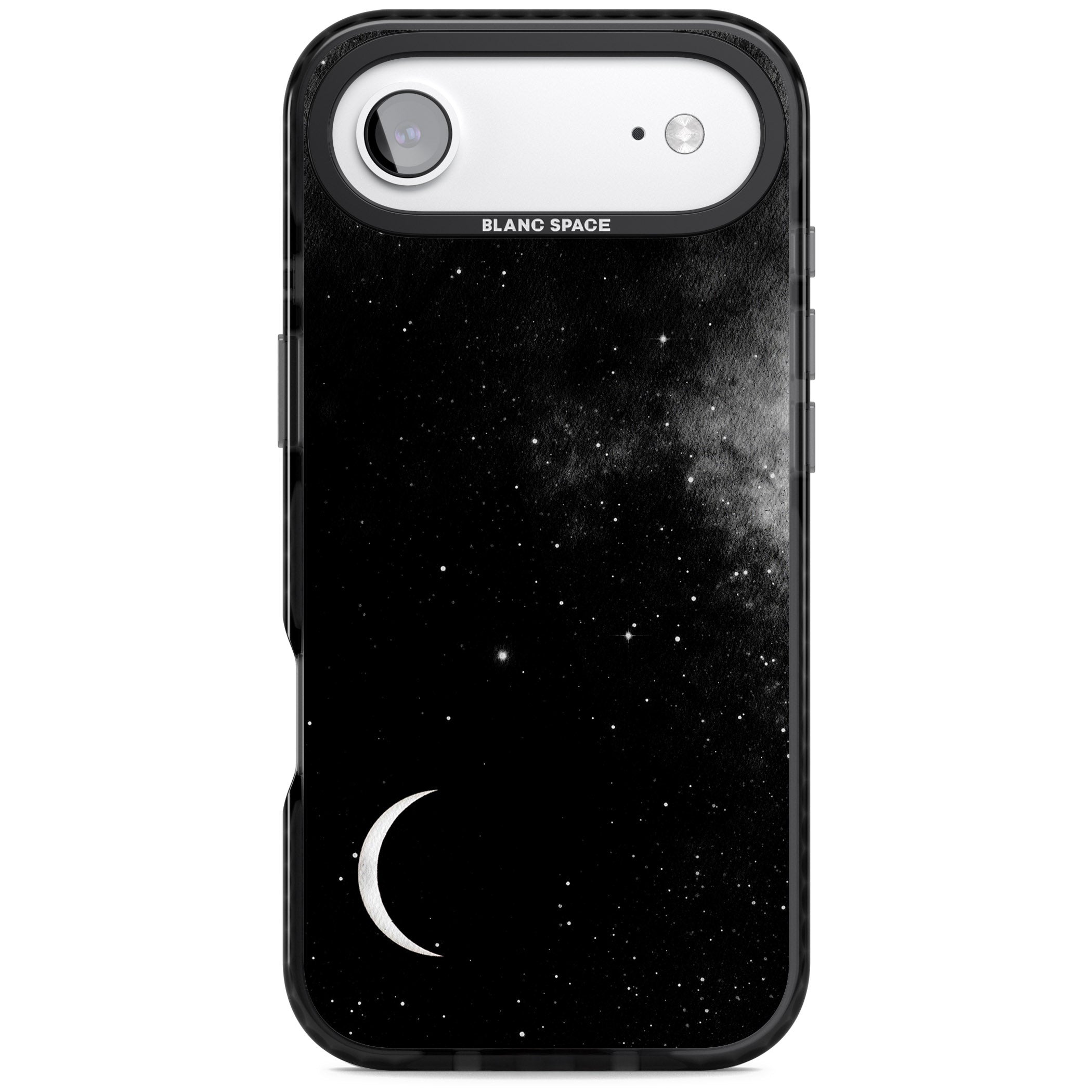 Night Sky Galaxies: Crescent Moon iPhone 17 Air Impact Pro Black Phone Case