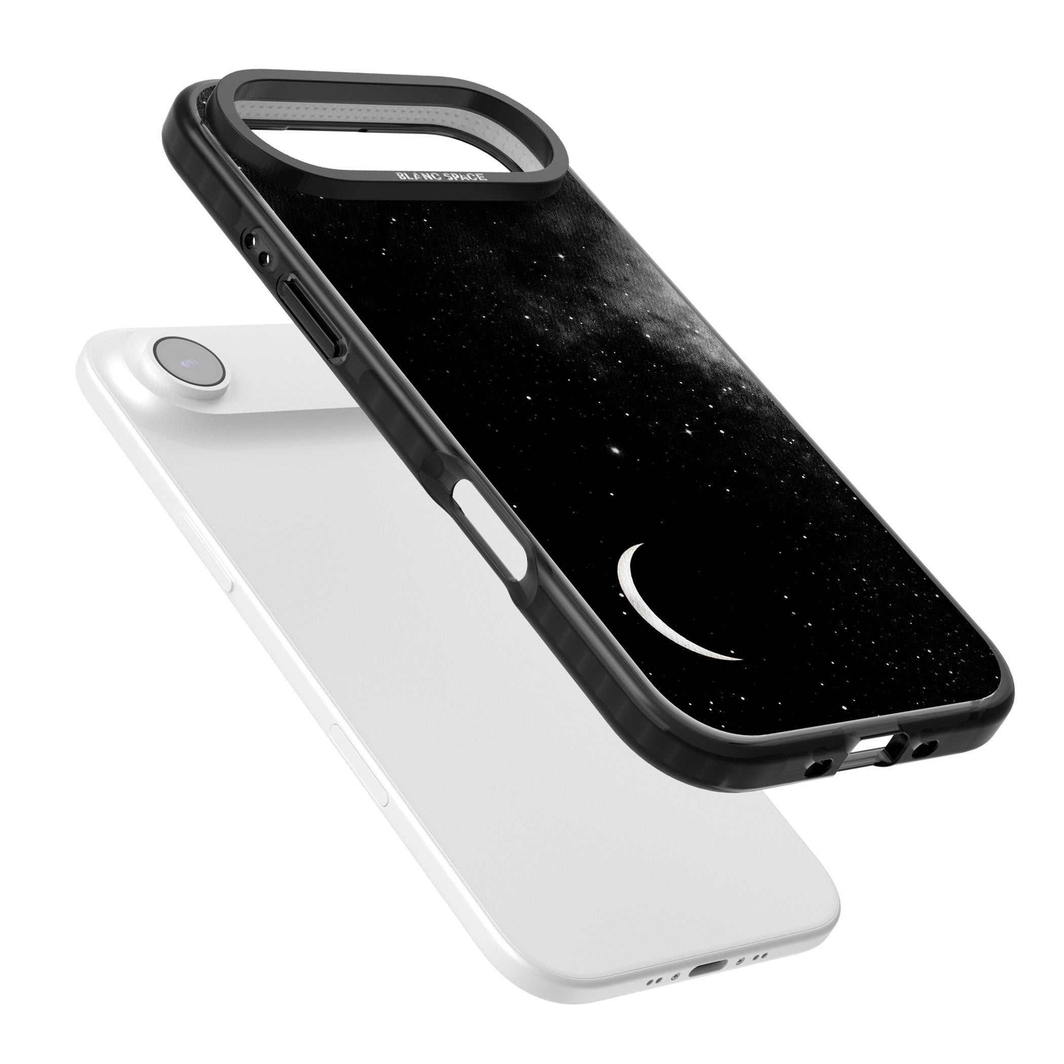 Night Sky Galaxies: Crescent Moon iPhone 17 Air Impact Pro Black Phone Case Colours