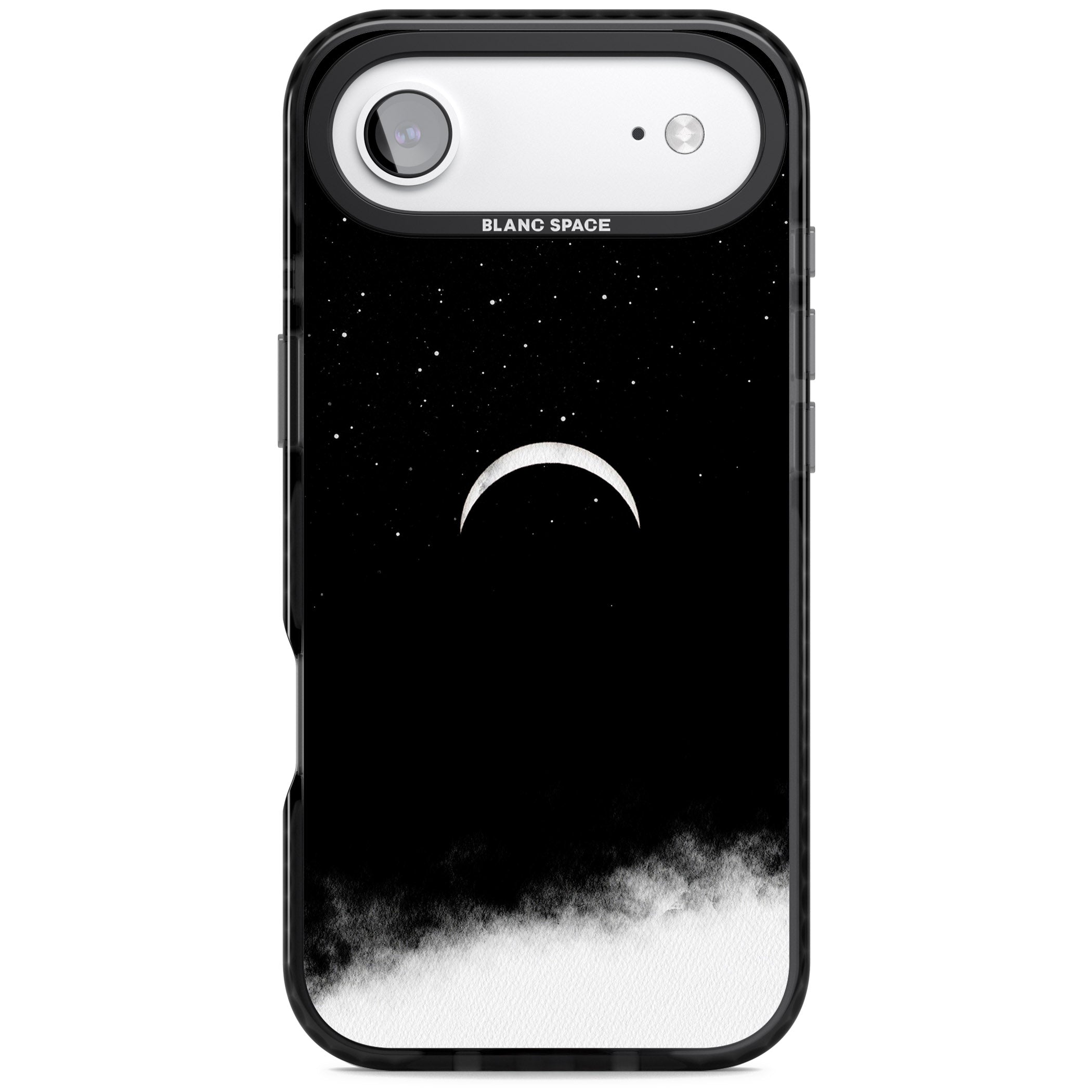 Crescent Moon Night Sky iPhone 17 Air Impact Pro Black Phone Case