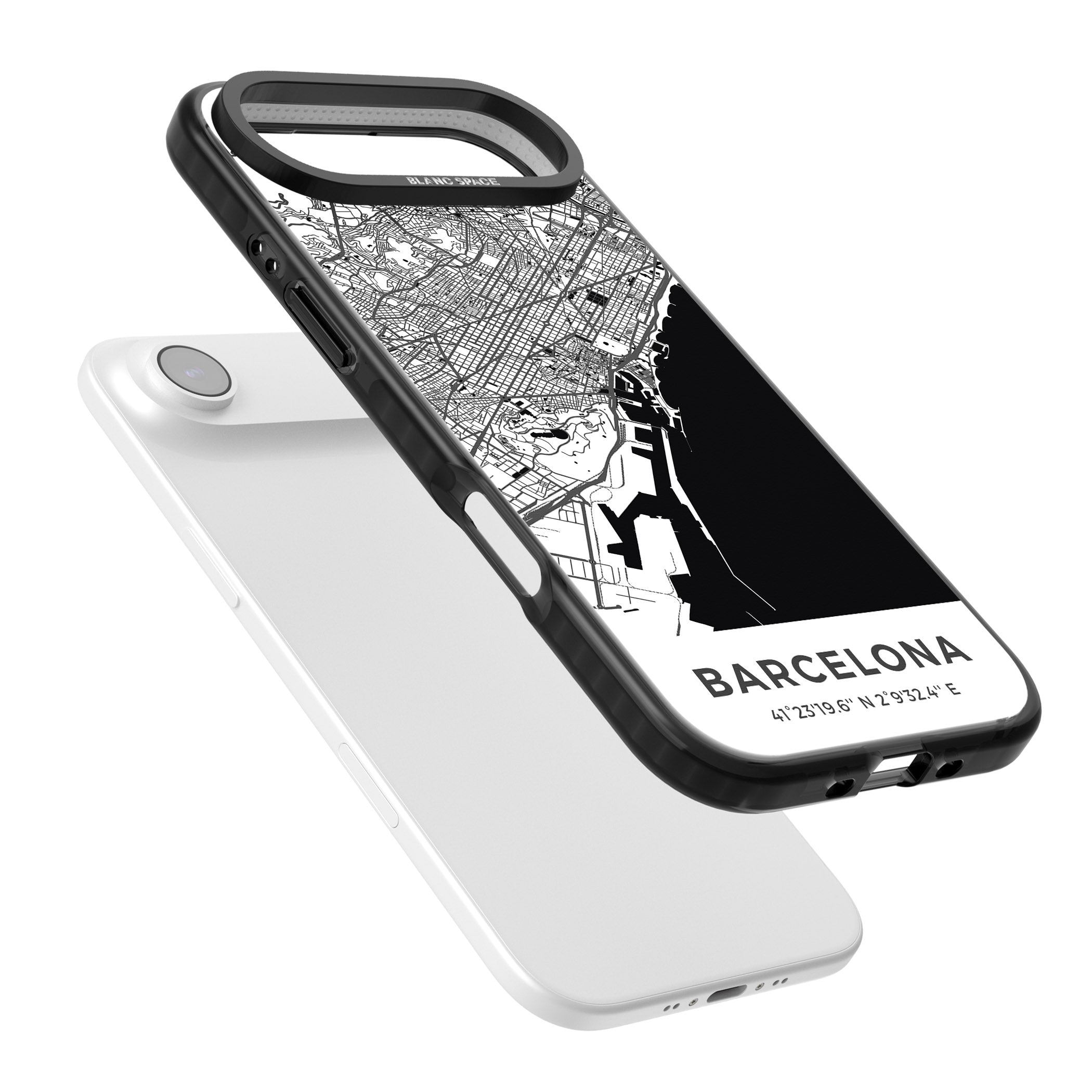 Barcelona Map iPhone 17 Air Impact Pro Black Phone Case Colours