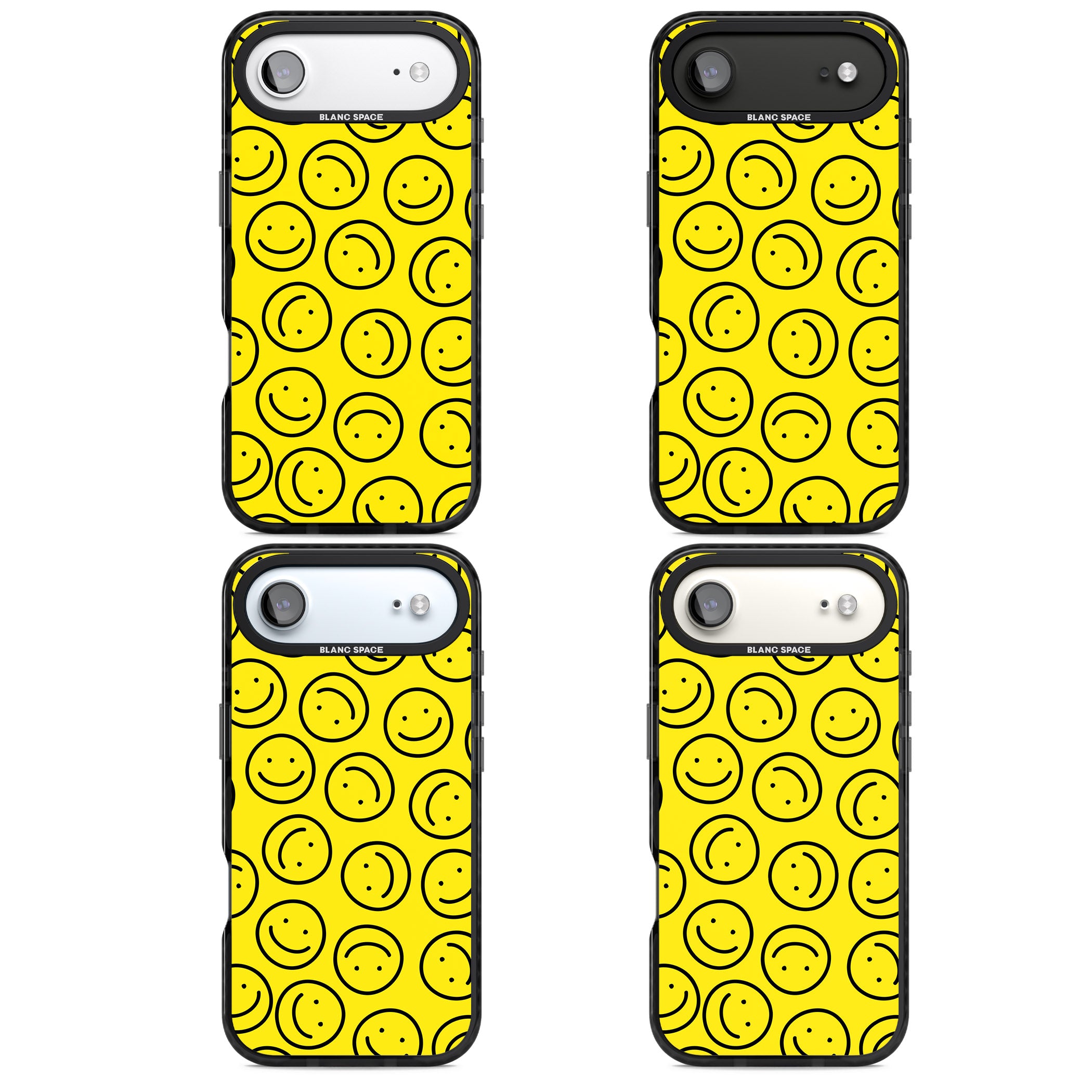 Happy Face Pattern iPhone 17 Air Impact Pro Black Phone Case APT Impact Protection