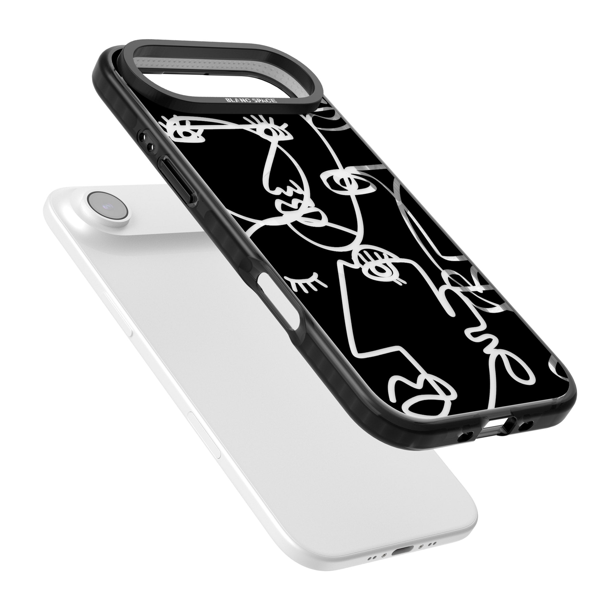 Abstract Line Art Clear Black iPhone 17 Air Impact Pro Black Phone Case Colours