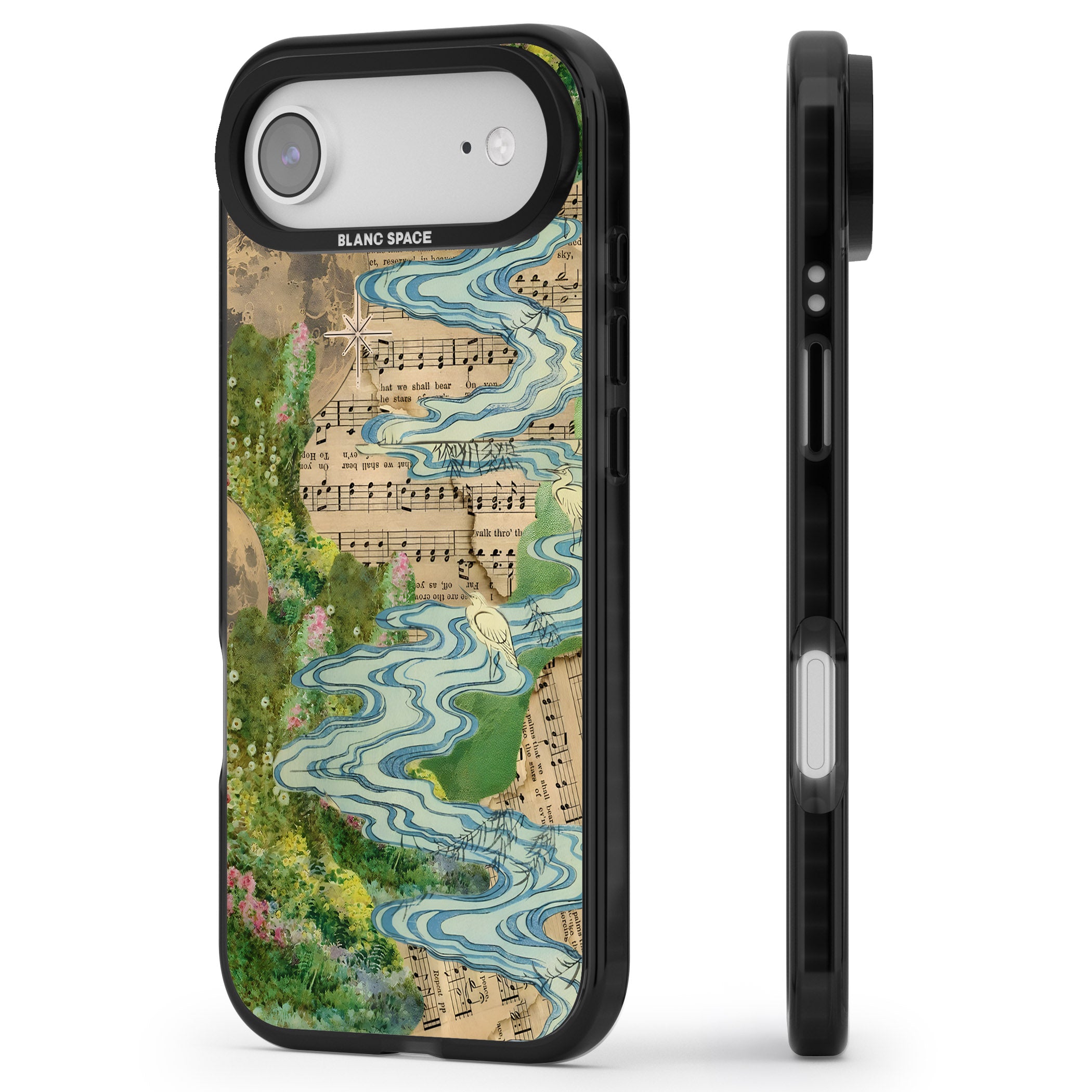 Musical River iPhone 17 Air Impact Pro Black Phone Case Side Profile