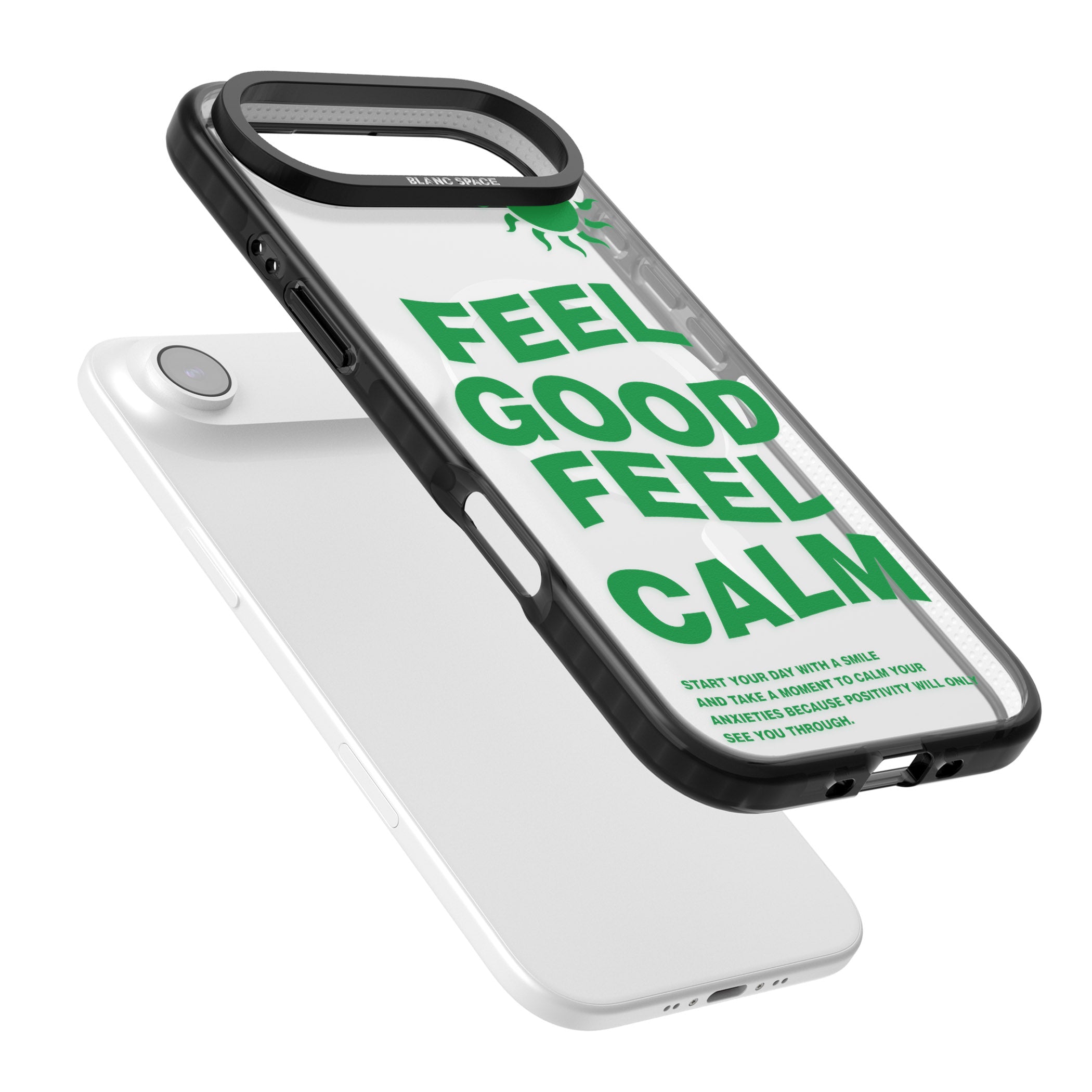 Feel Good Feel Calm (Green) iPhone 17 Air Impact Pro Black Phone Case Colours