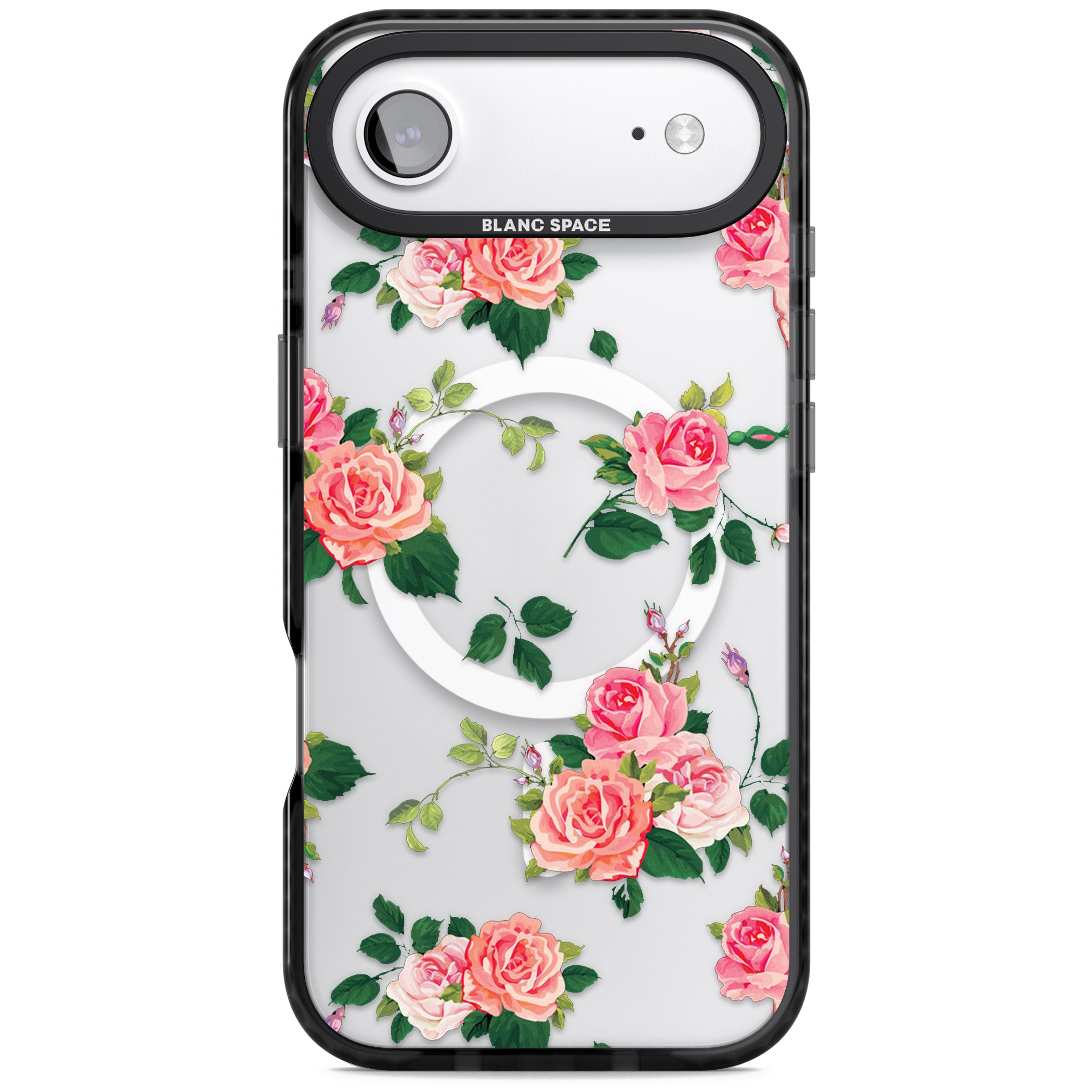 Pink Roses iPhone 17 Air Impact Pro Black Phone Case