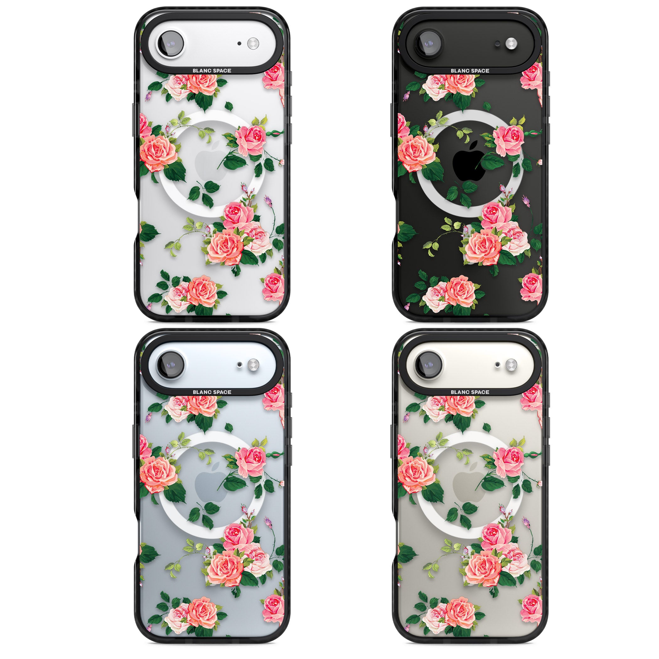 Pink Roses iPhone 17 Air Impact Pro Black Phone Case APT Impact Protection
