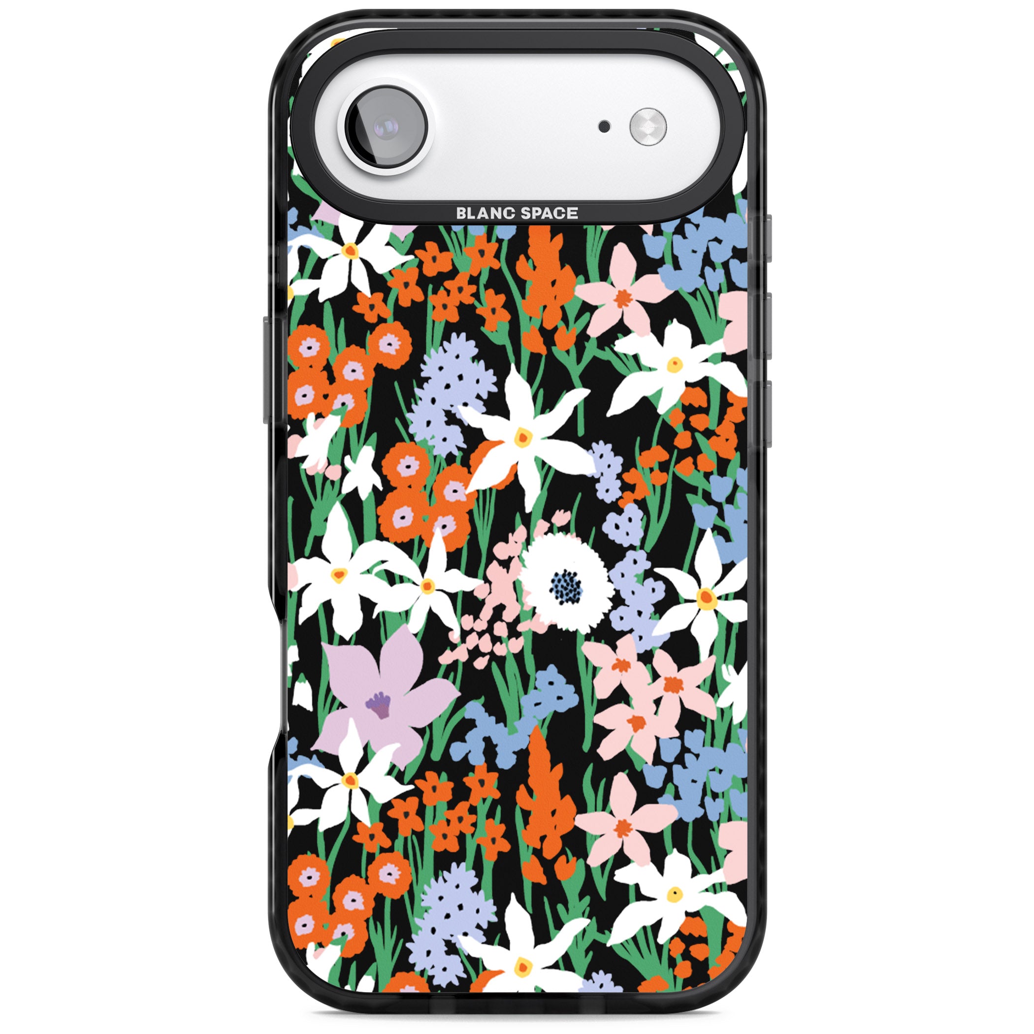 Floral Bloom Meadow Solid iPhone 17 Air Impact Pro Black Phone Case