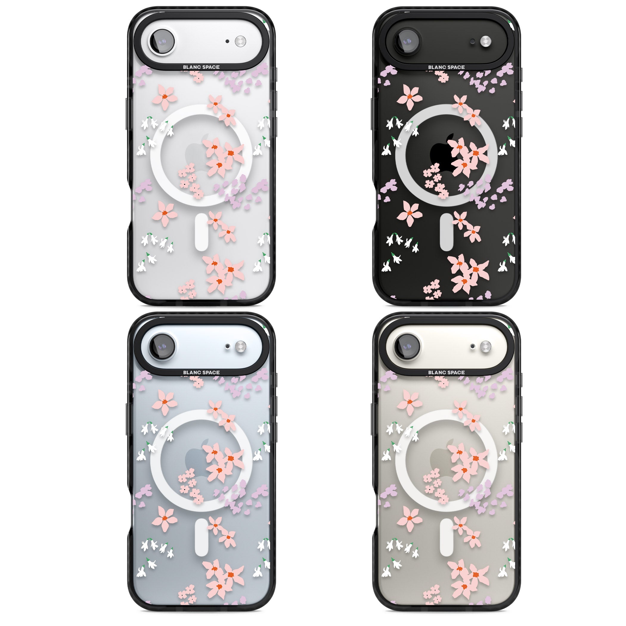 Pink & Purple Flower Mix iPhone 17 Air Impact Pro Black Phone Case APT Impact Protection