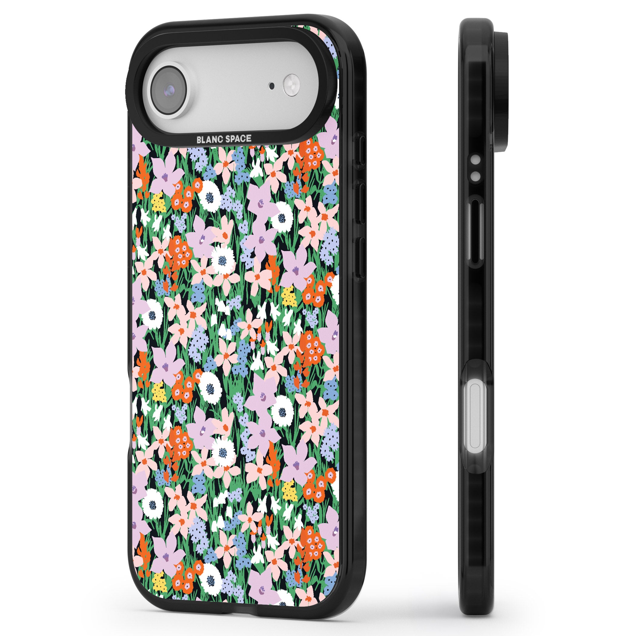Jazzy Floral Mix iPhone 17 Air Impact Pro Black Phone Case Side Profile