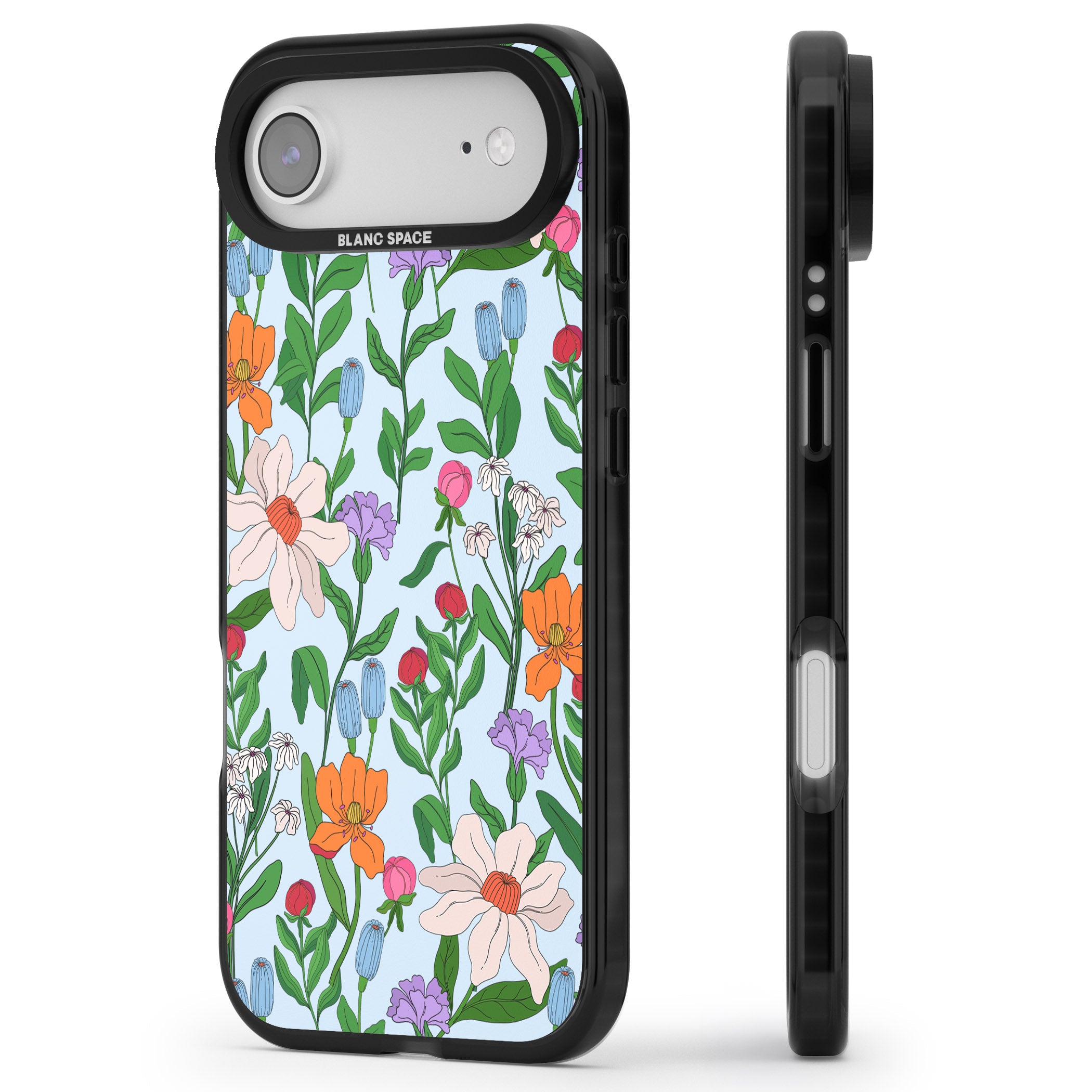 Full Bloom Background iPhone 17 Air Impact Pro Black Phone Case Side Profile