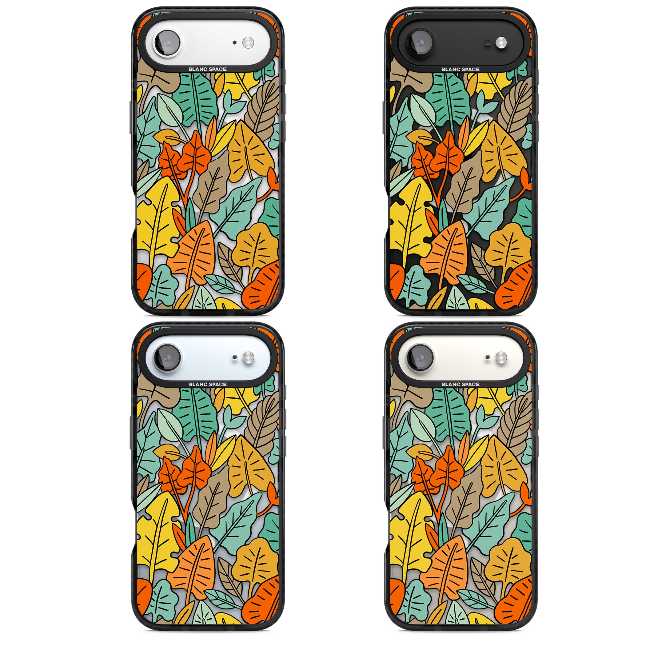 Pastel Toned Autumn Leaves iPhone 17 Air Impact Pro Black Phone Case APT Impact Protection