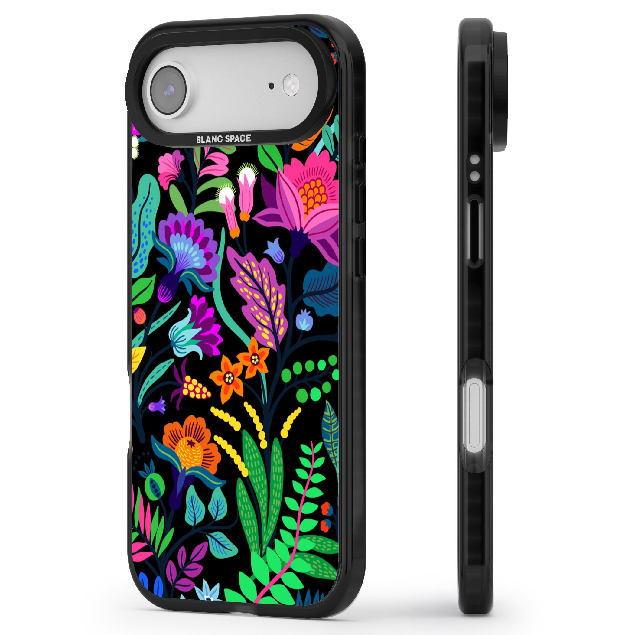 Floral Vibe (Black) iPhone 17 Air Impact Pro Black Phone Case Side Profile