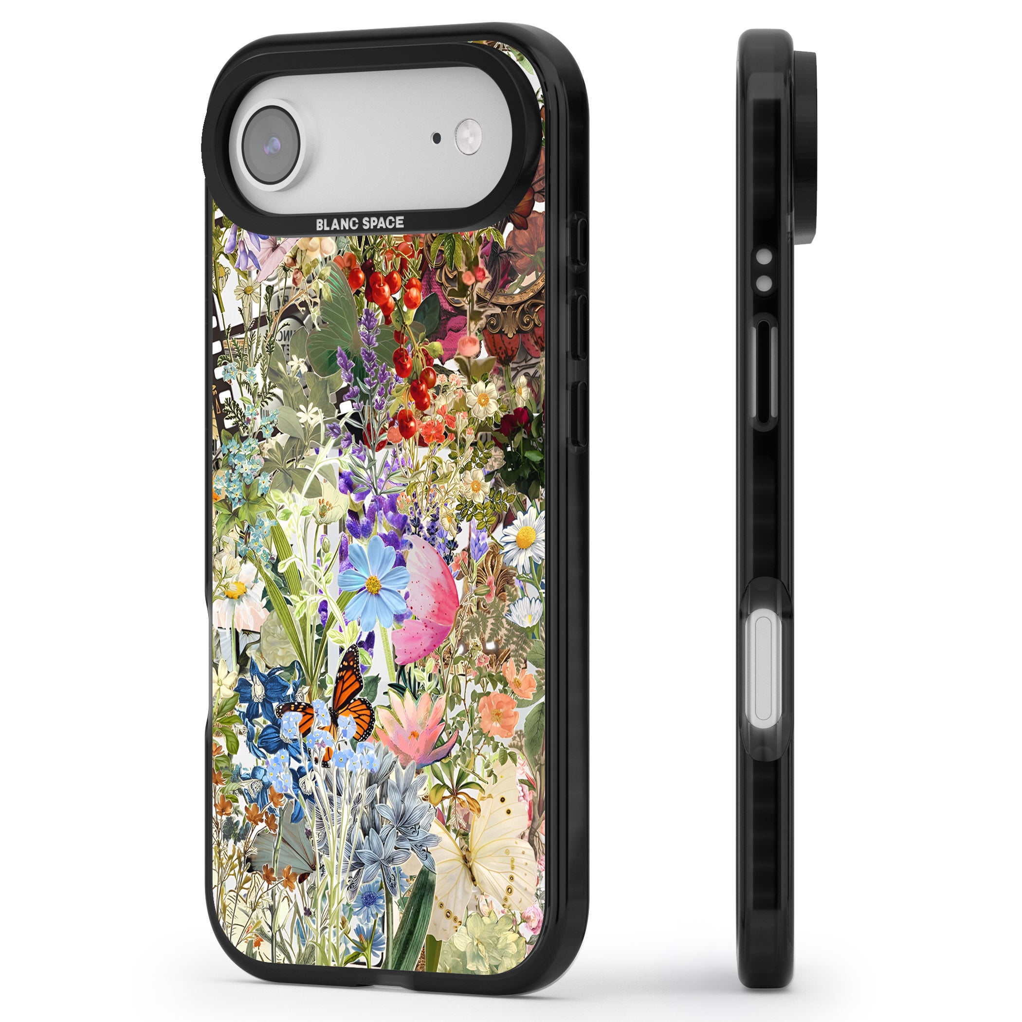 Flower Mix Collage iPhone 17 Air Impact Pro Black Phone Case Side Profile