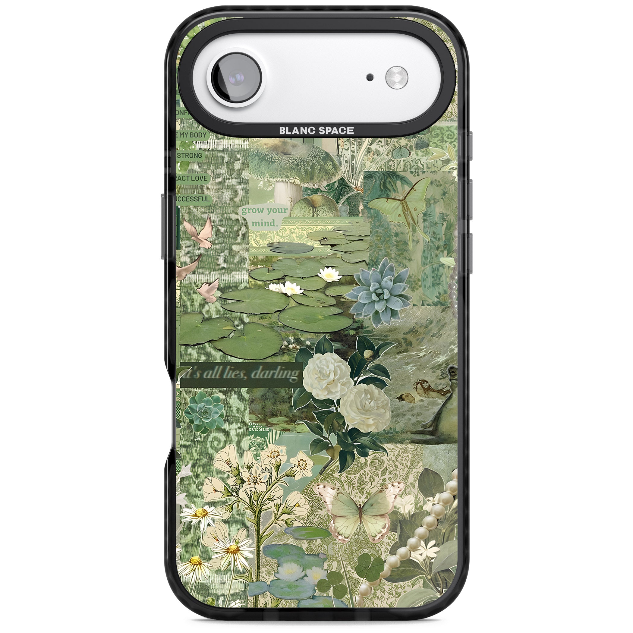 Sage Collage iPhone 17 Air Impact Pro Black Phone Case