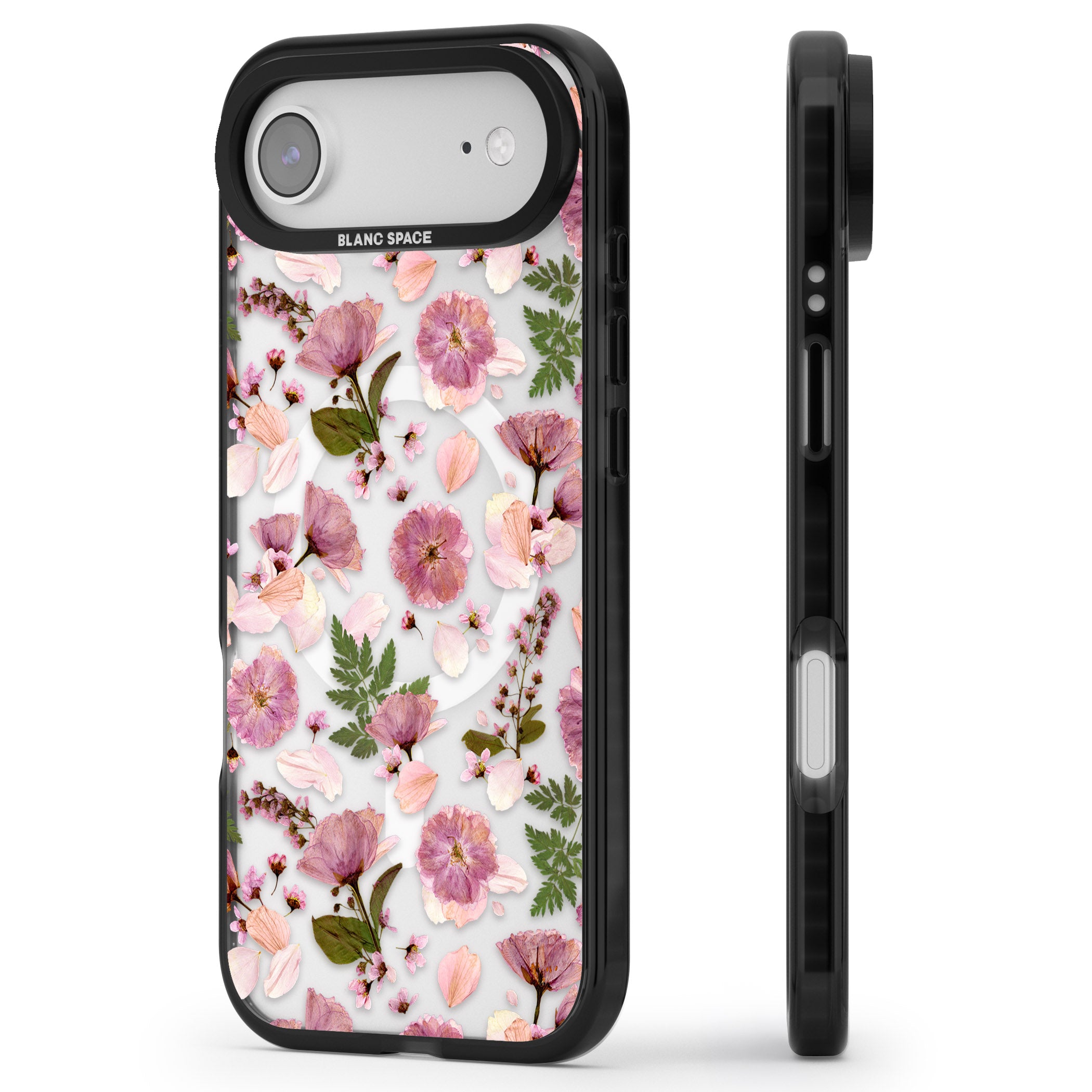 Floral Fantasy Menagerie iPhone 17 Air Impact Pro Black Phone Case Side Profile