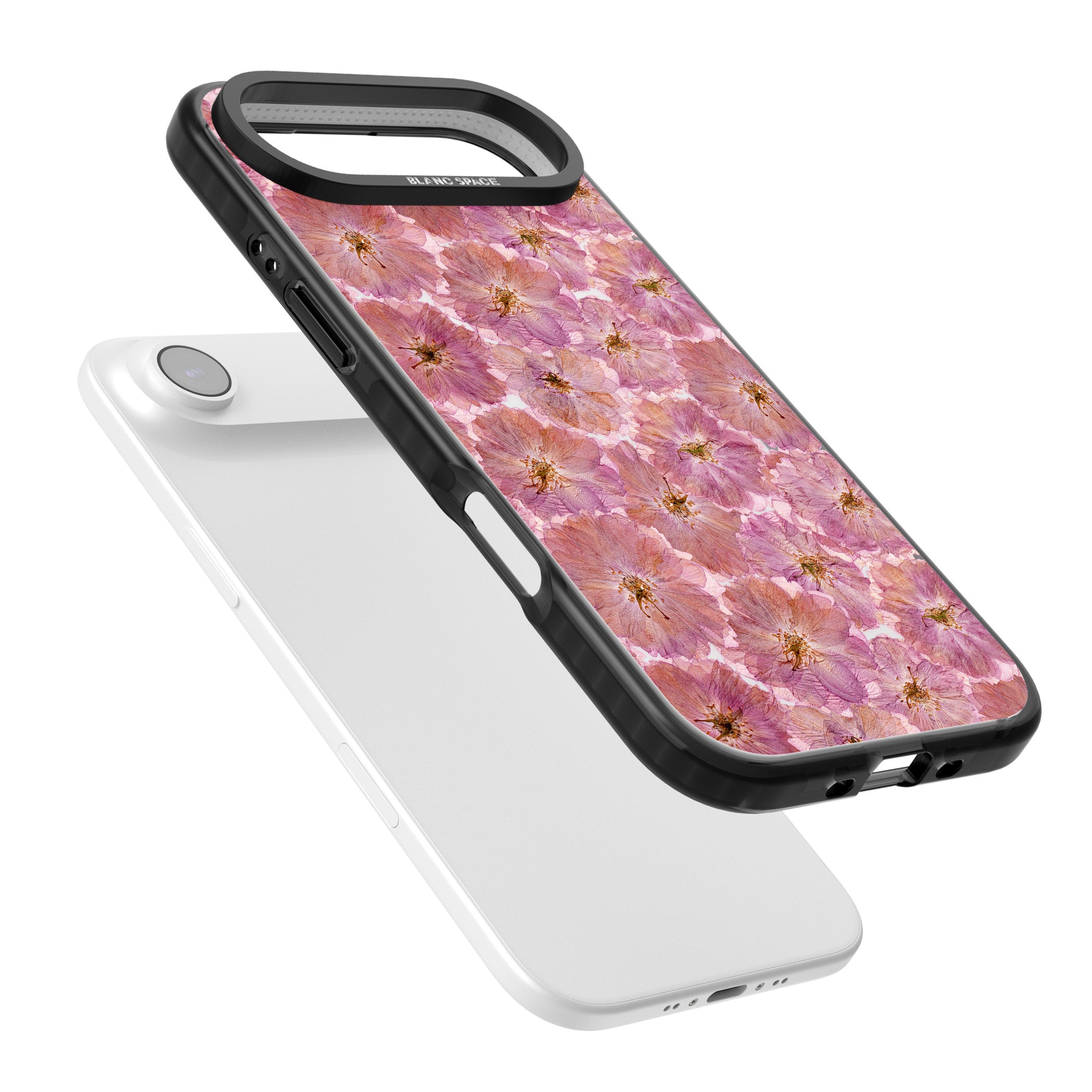 Large Pink Florals iPhone 17 Air Impact Pro Black Phone Case Colours