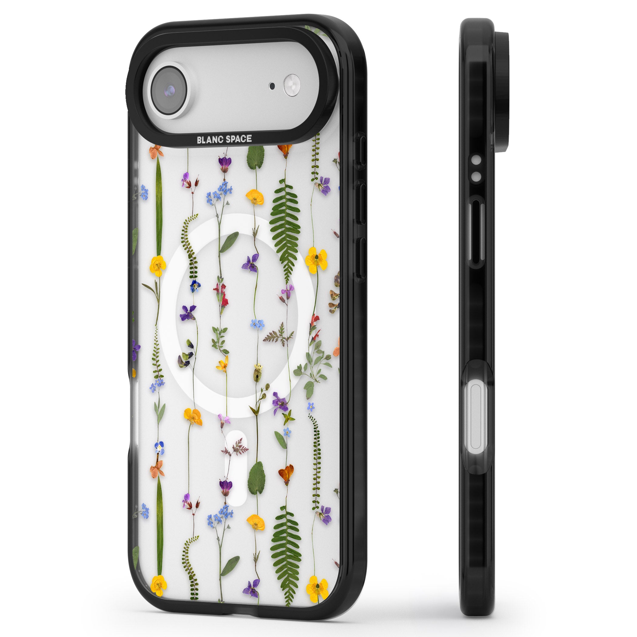 Wildflower Chain iPhone 17 Air Impact Pro Black Phone Case Side Profile