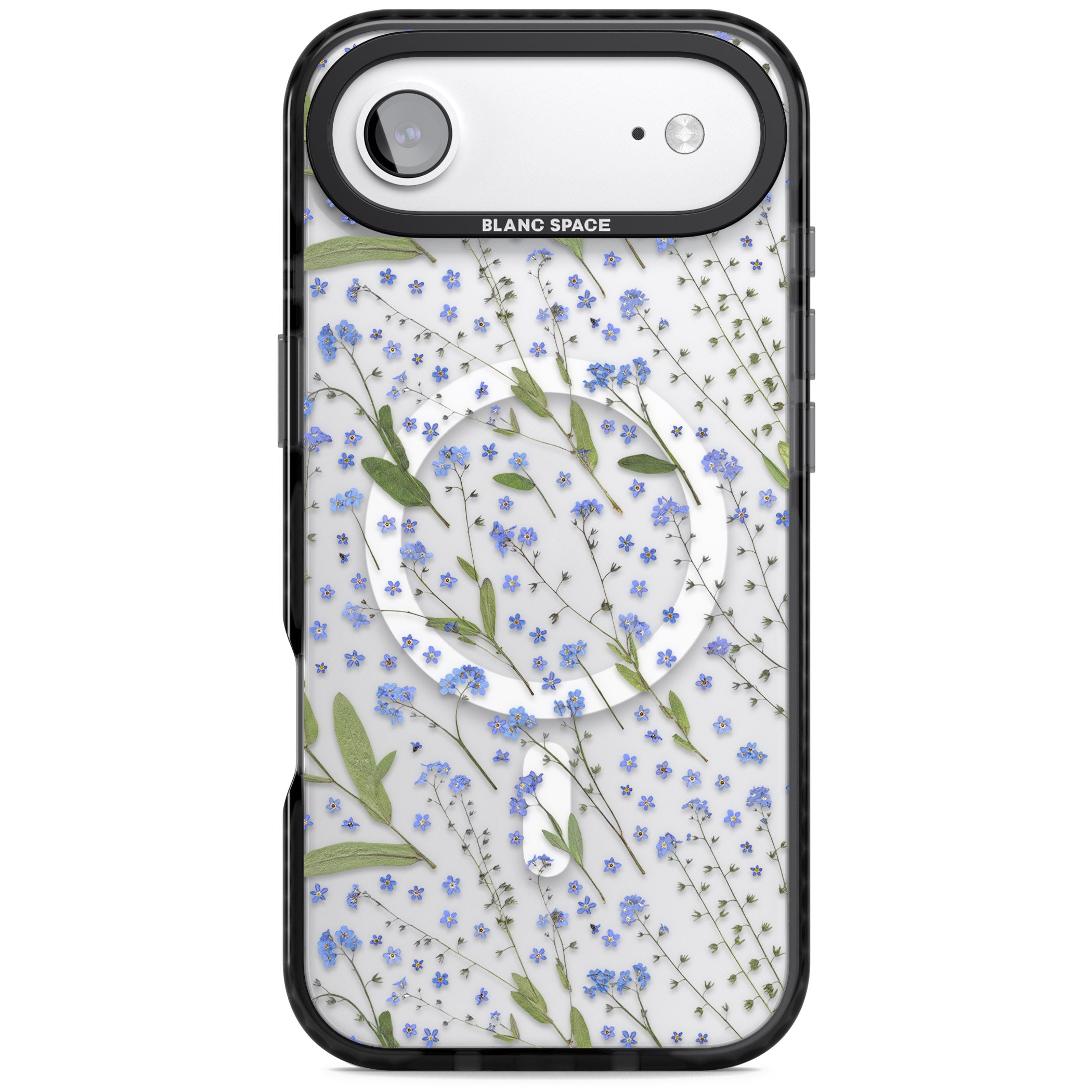 Blue Meadow Floral iPhone 17 Air Impact Pro Black Phone Case