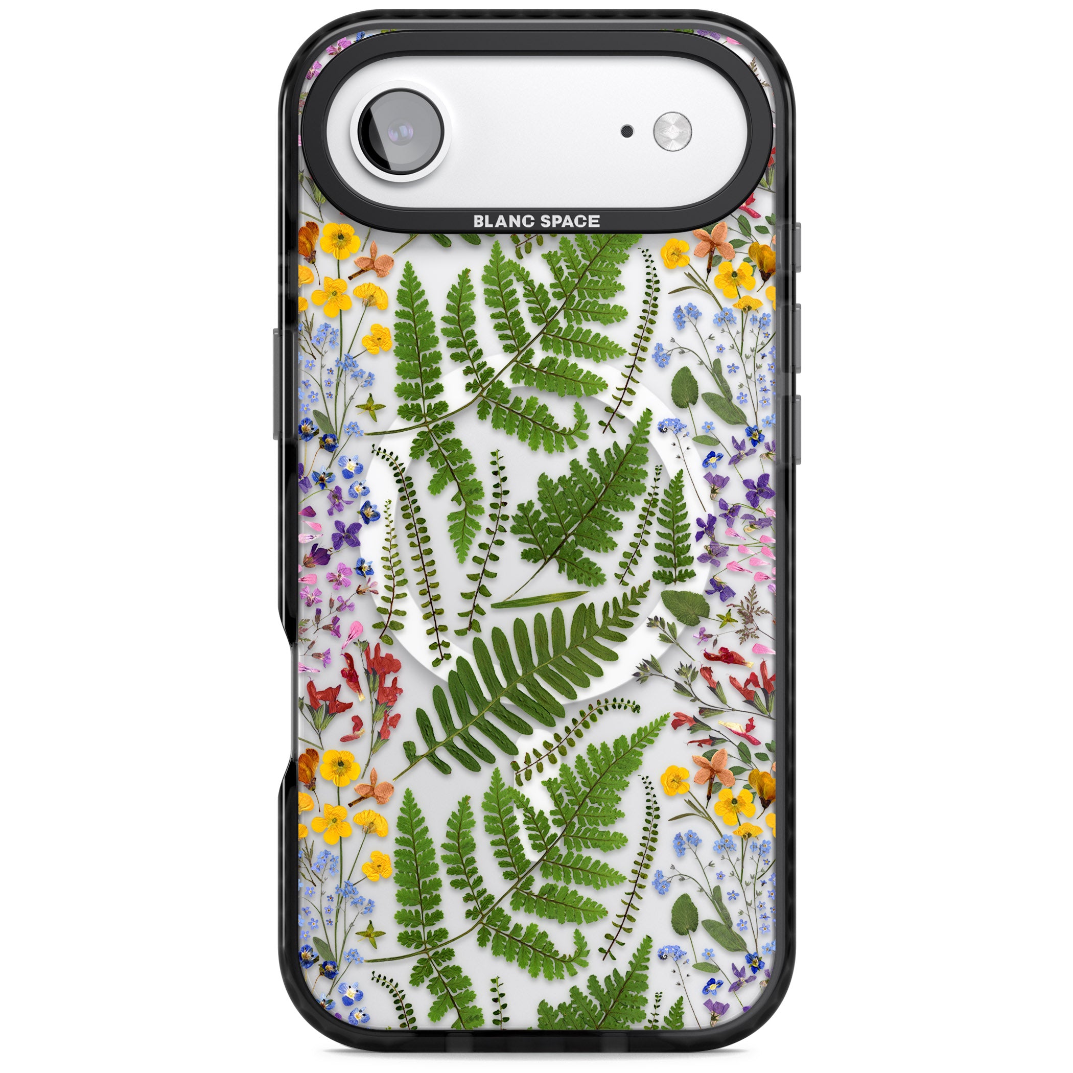 Botanical Fern & Floral iPhone 17 Air Impact Pro Black Phone Case