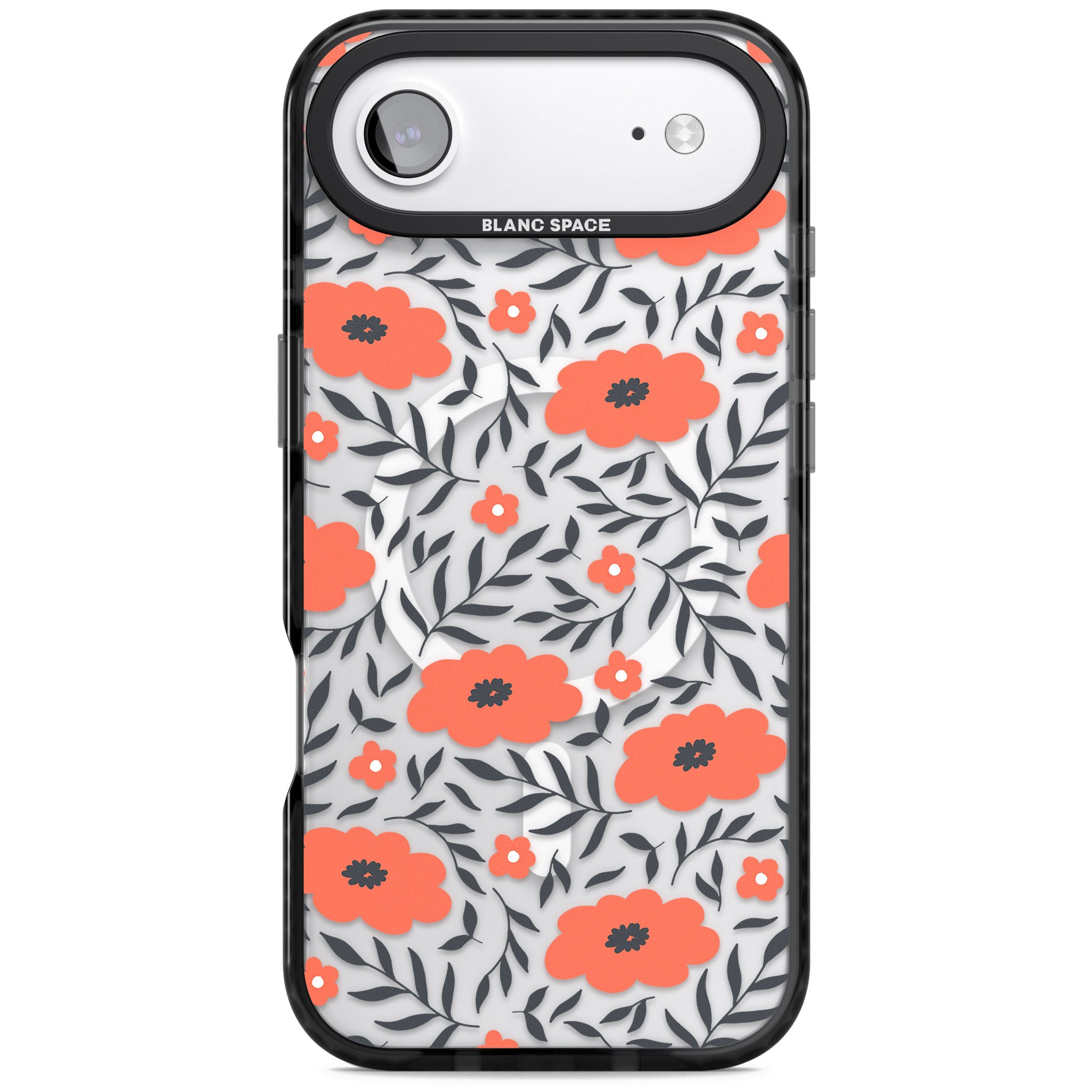 Red Poppy Floral iPhone 17 Air Impact Pro Black Phone Case