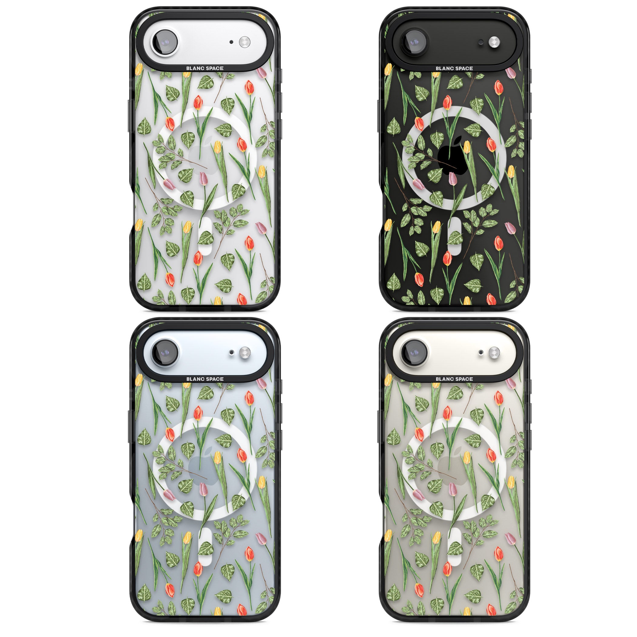 Spring Tulips Floral iPhone 17 Air Impact Pro Black Phone Case APT Impact Protection