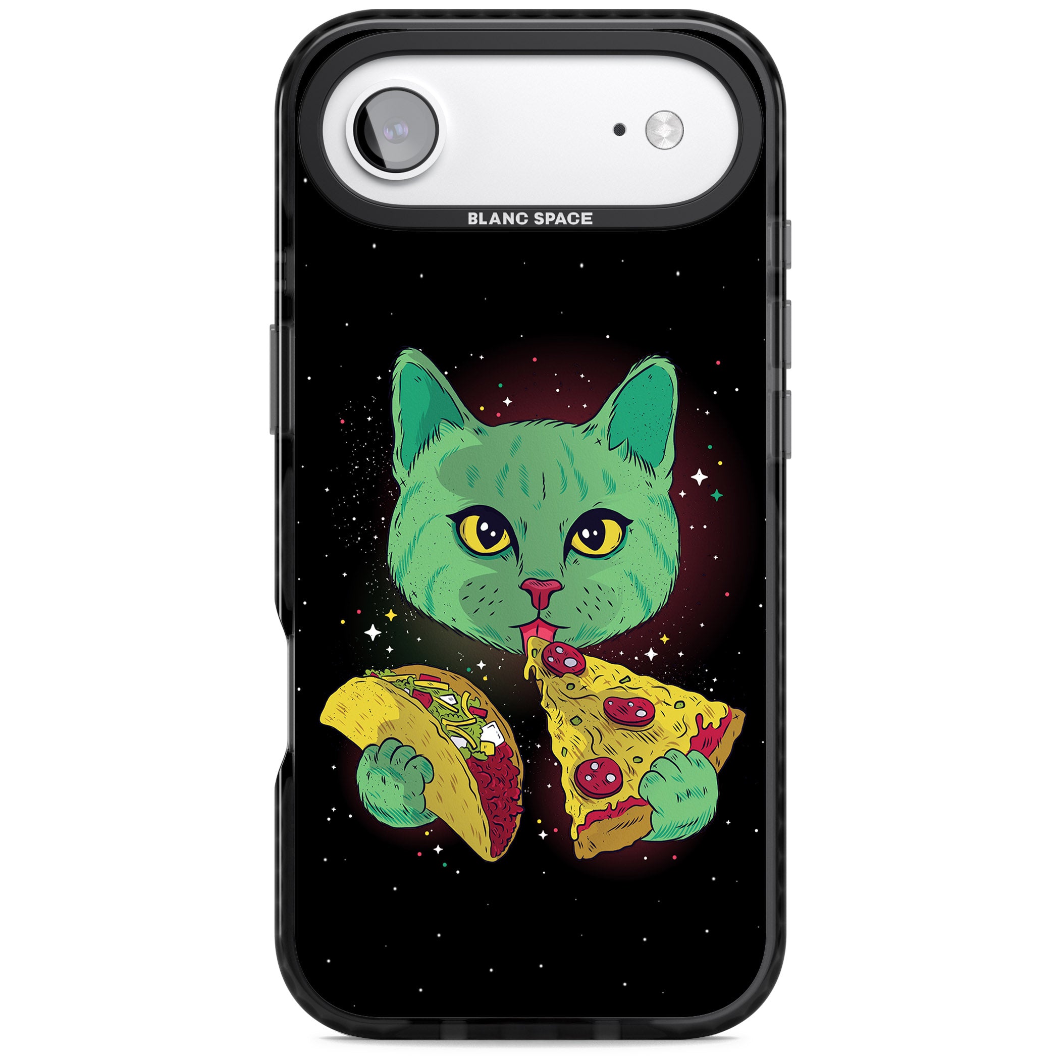 Pizza Purr iPhone 17 Air Impact Pro Black Phone Case