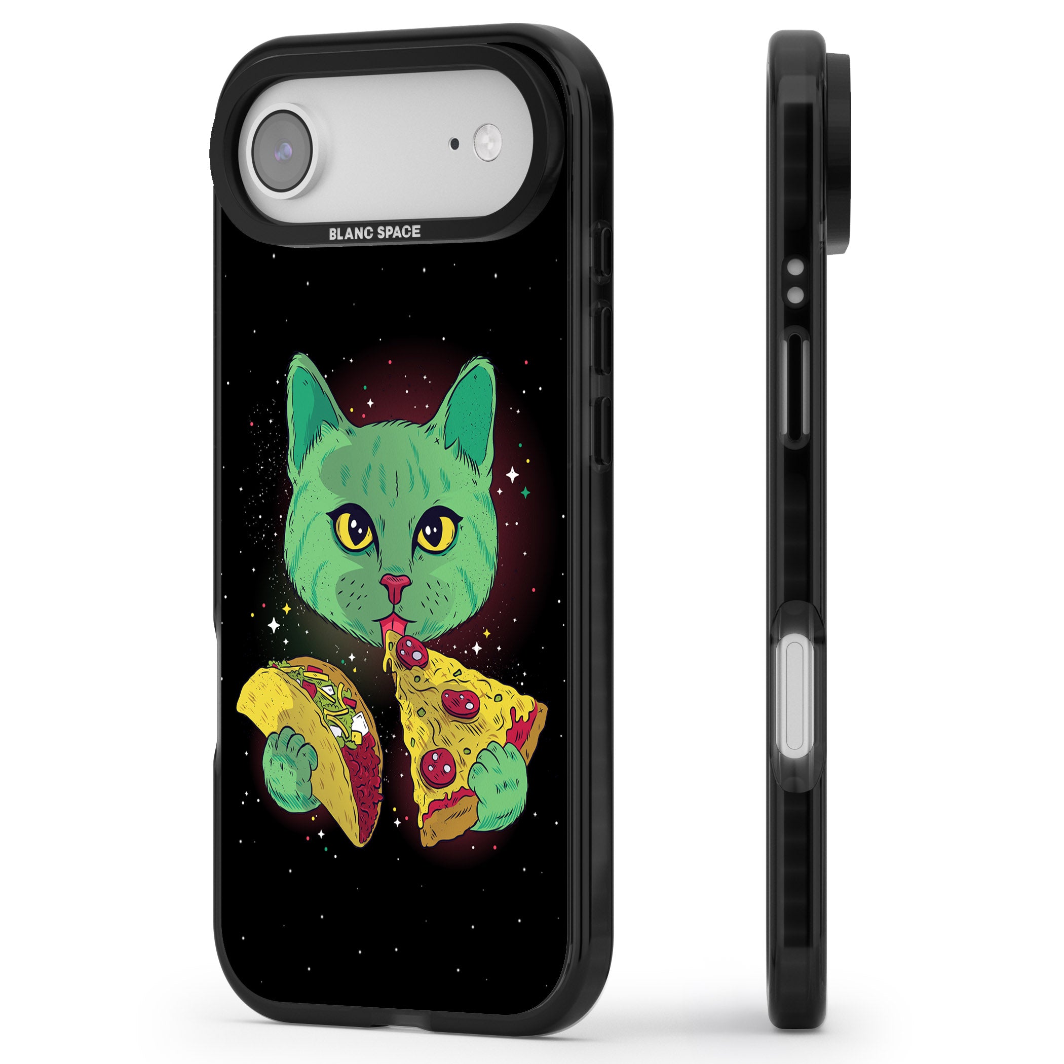 Pizza Purr iPhone 17 Air Impact Pro Black Phone Case Side Profile