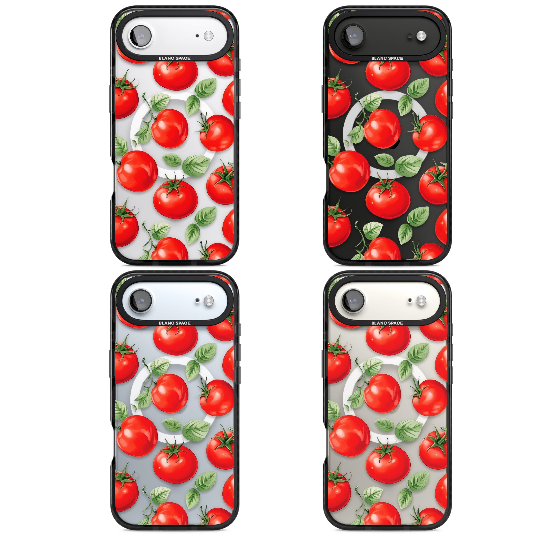 Tomato Pattern iPhone 17 Air Impact Pro Black Phone Case APT Impact Protection
