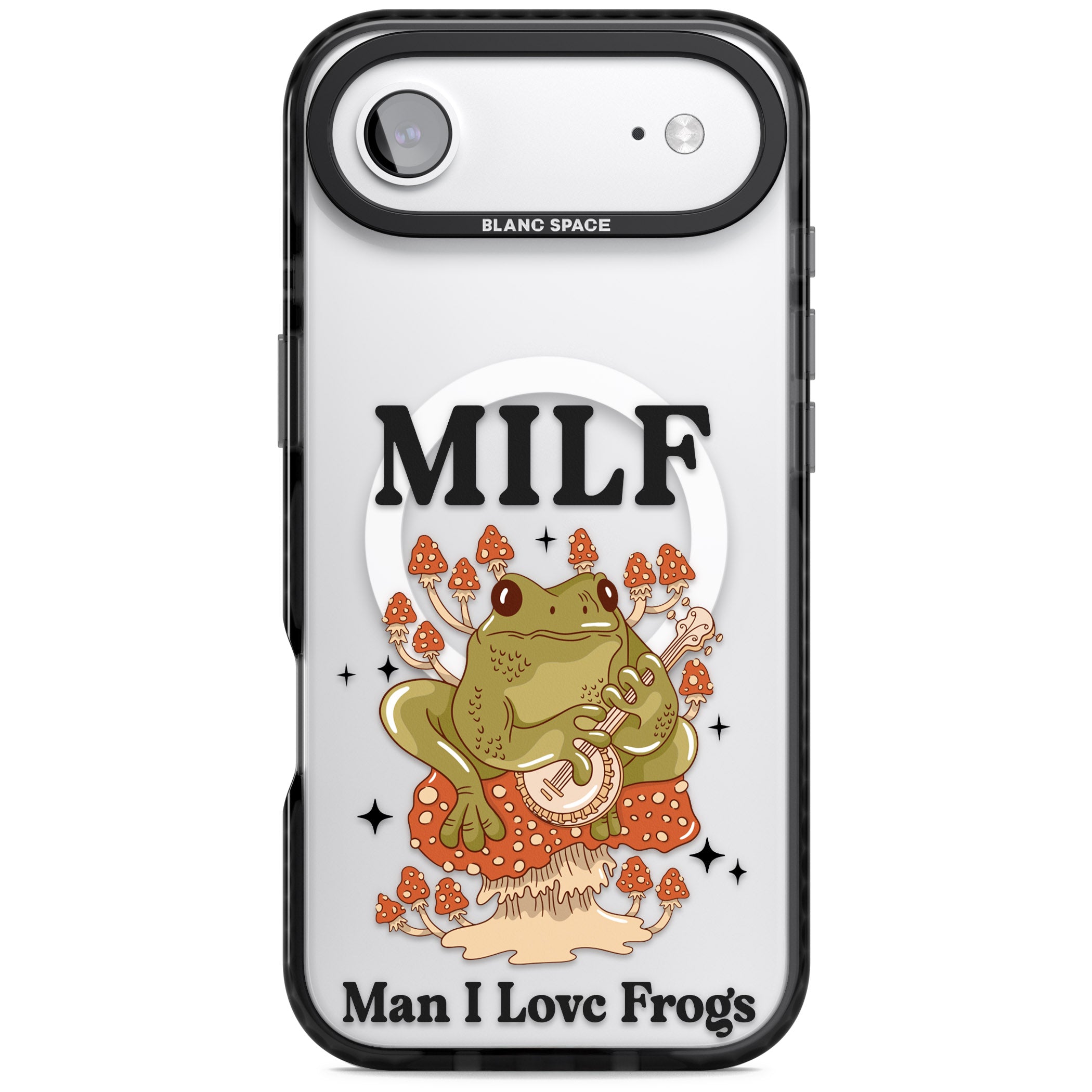 Man I Love Frogs iPhone 17 Air Impact Pro Black Phone Case