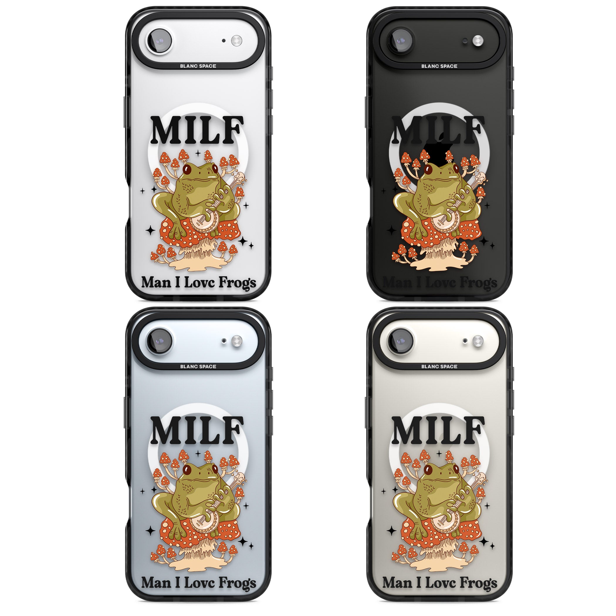 Man I Love Frogs iPhone 17 Air Impact Pro Black Phone Case APT Impact Protection