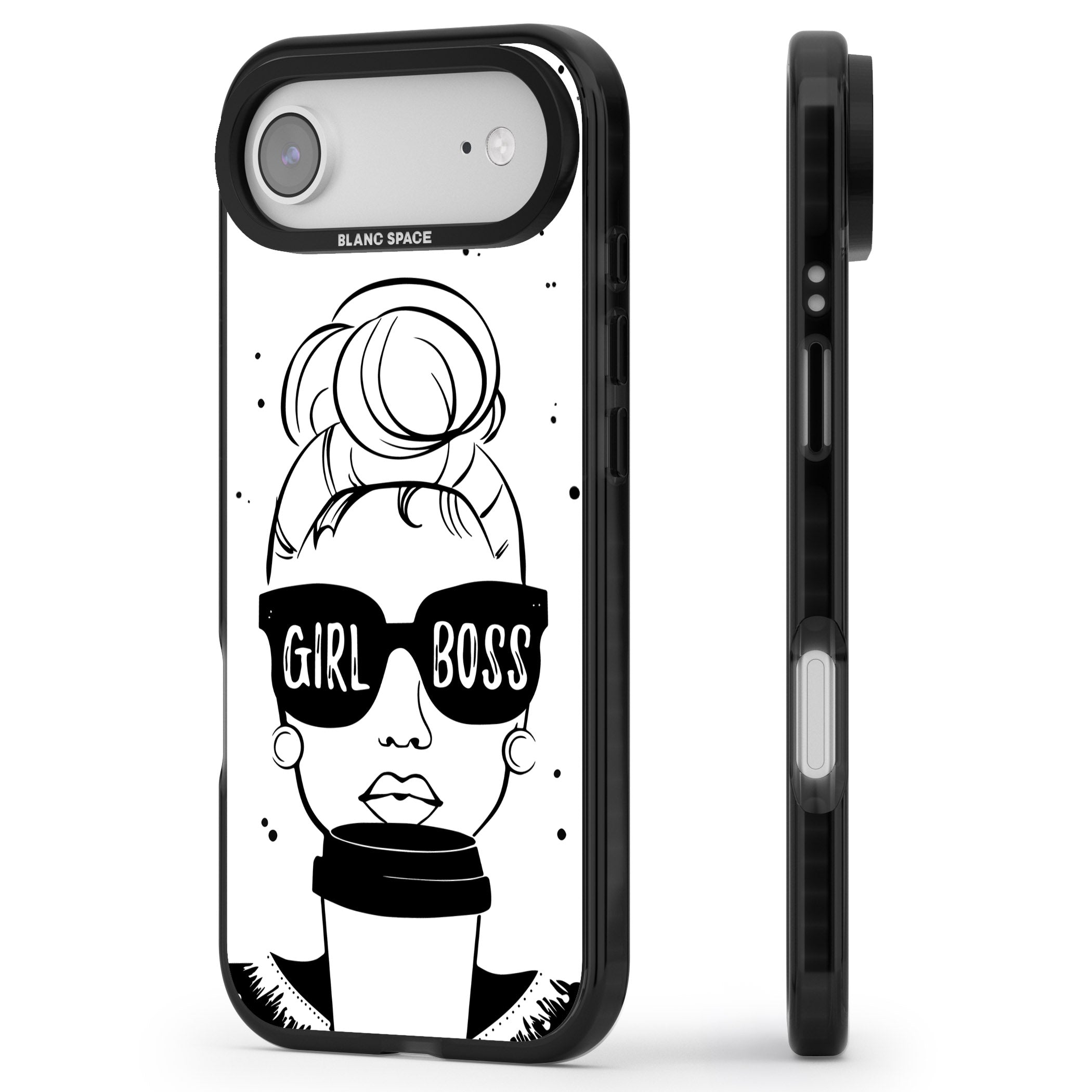 Girl Boss iPhone 17 Air Impact Pro Black Phone Case Side Profile
