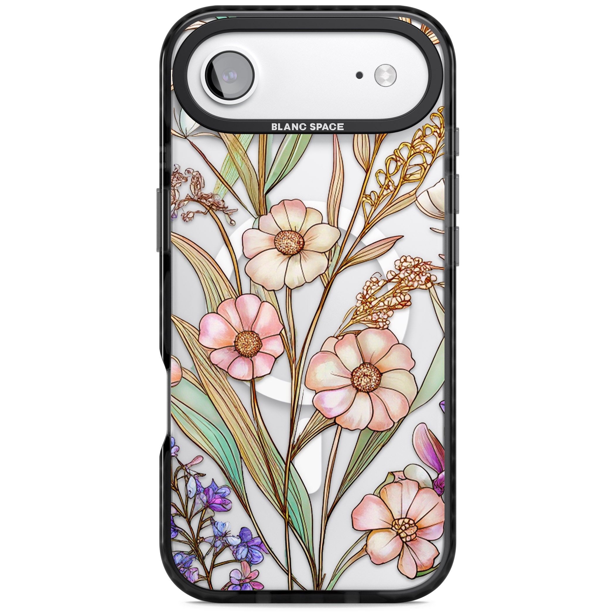 Glass Spring Flowers iPhone 17 Air Impact Pro Black Phone Case