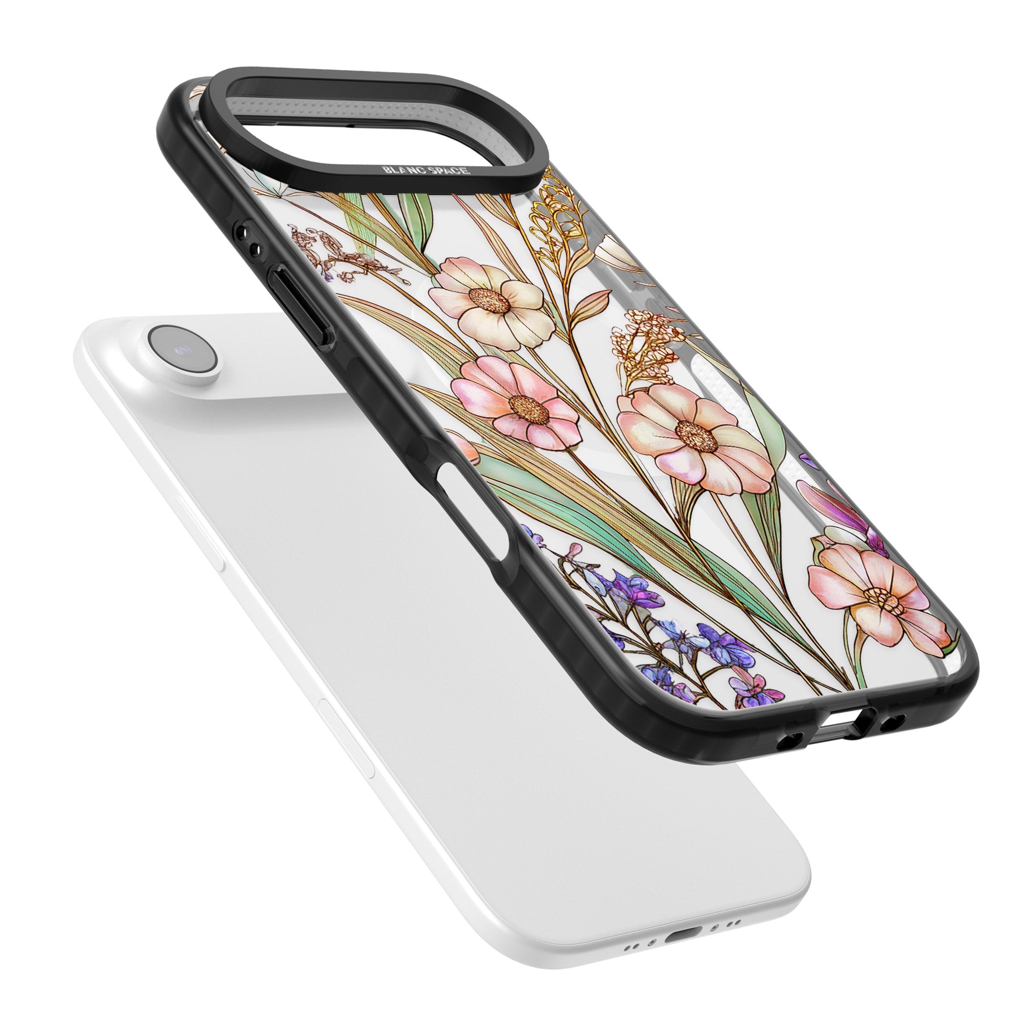 Glass Spring Flowers iPhone 17 Air Impact Pro Black Phone Case Colours