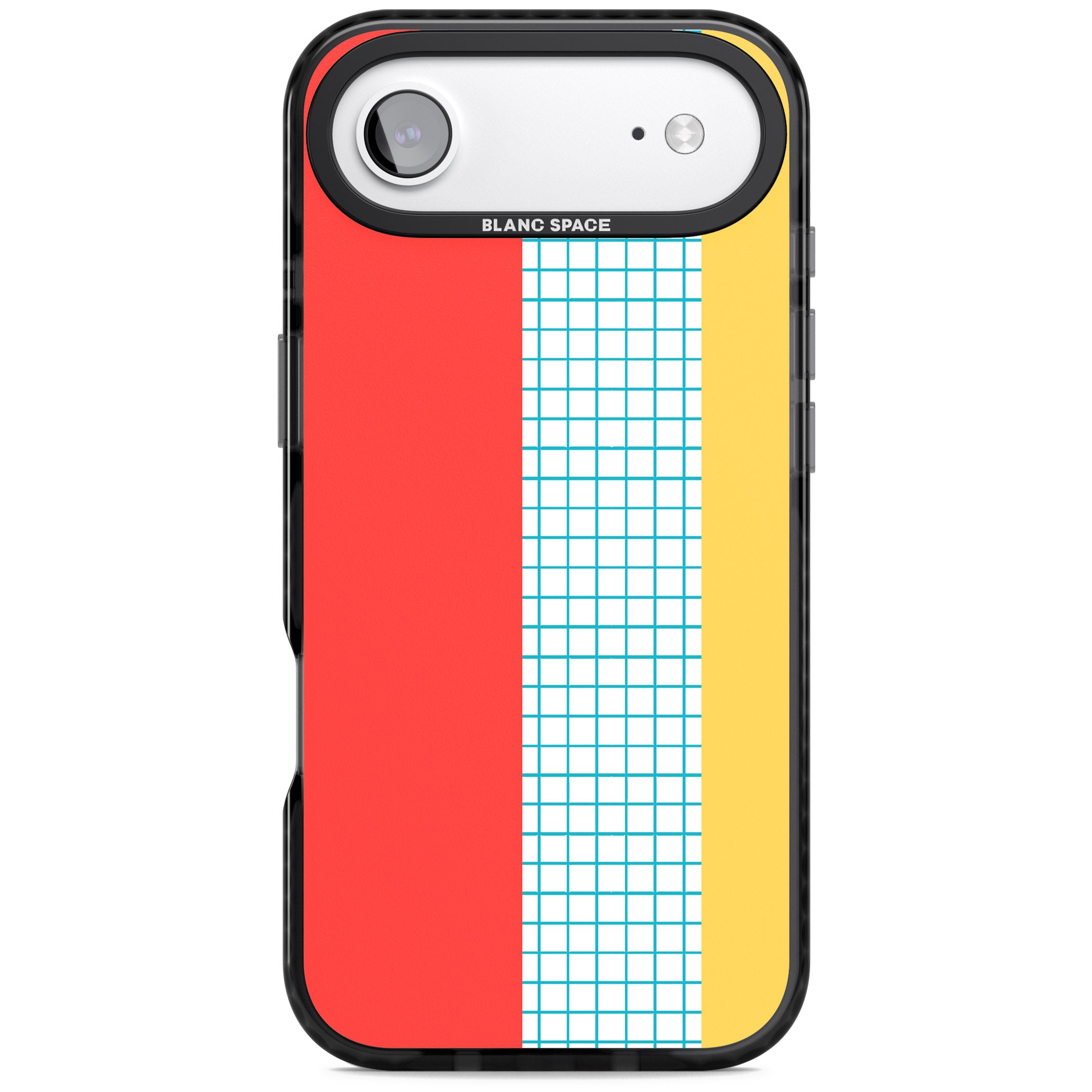 Abstract Grid Red, Blue, Yellow iPhone 17 Air Impact Pro Black Phone Case