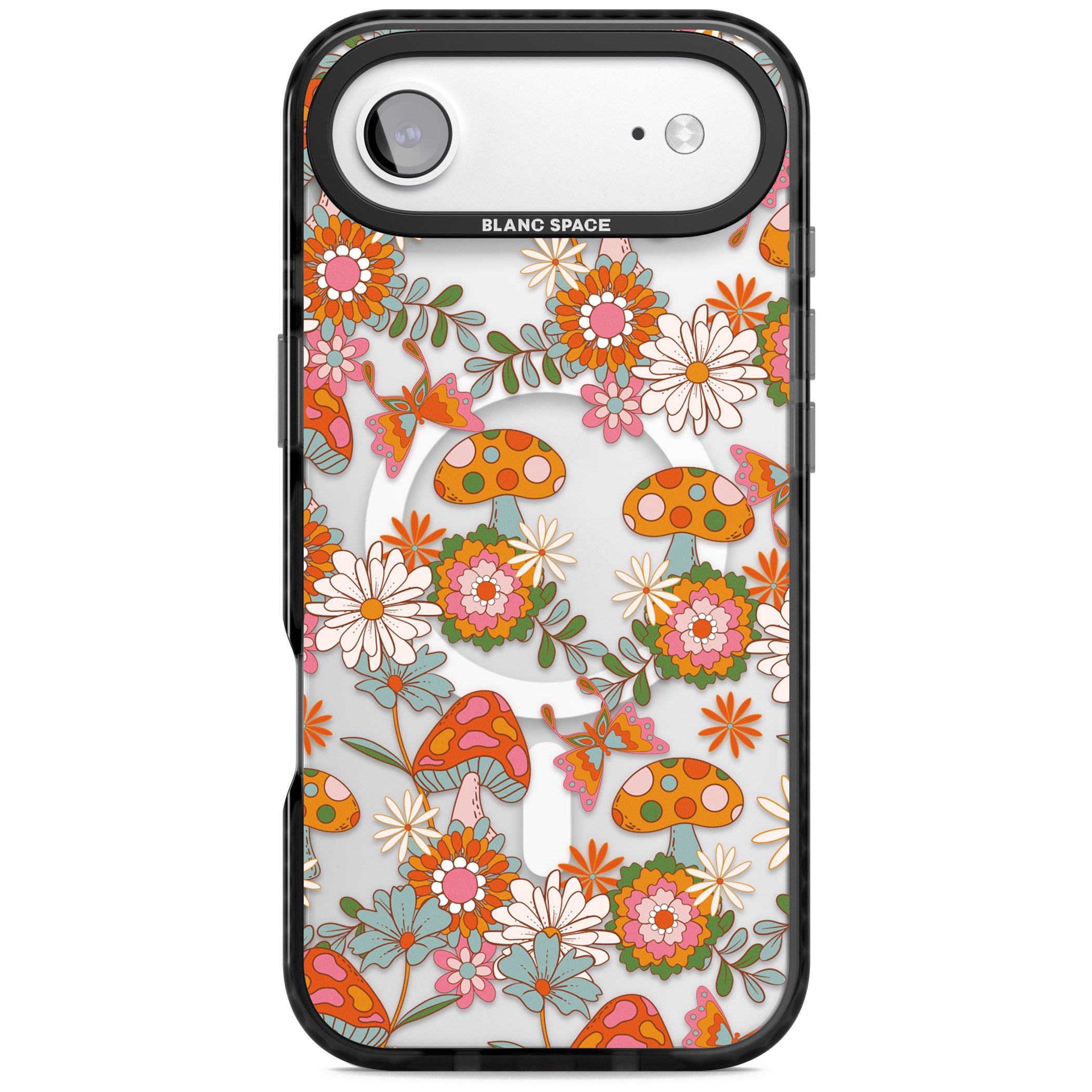 Groovy Shrooms & Flowers iPhone 17 Air Impact Pro Black Phone Case