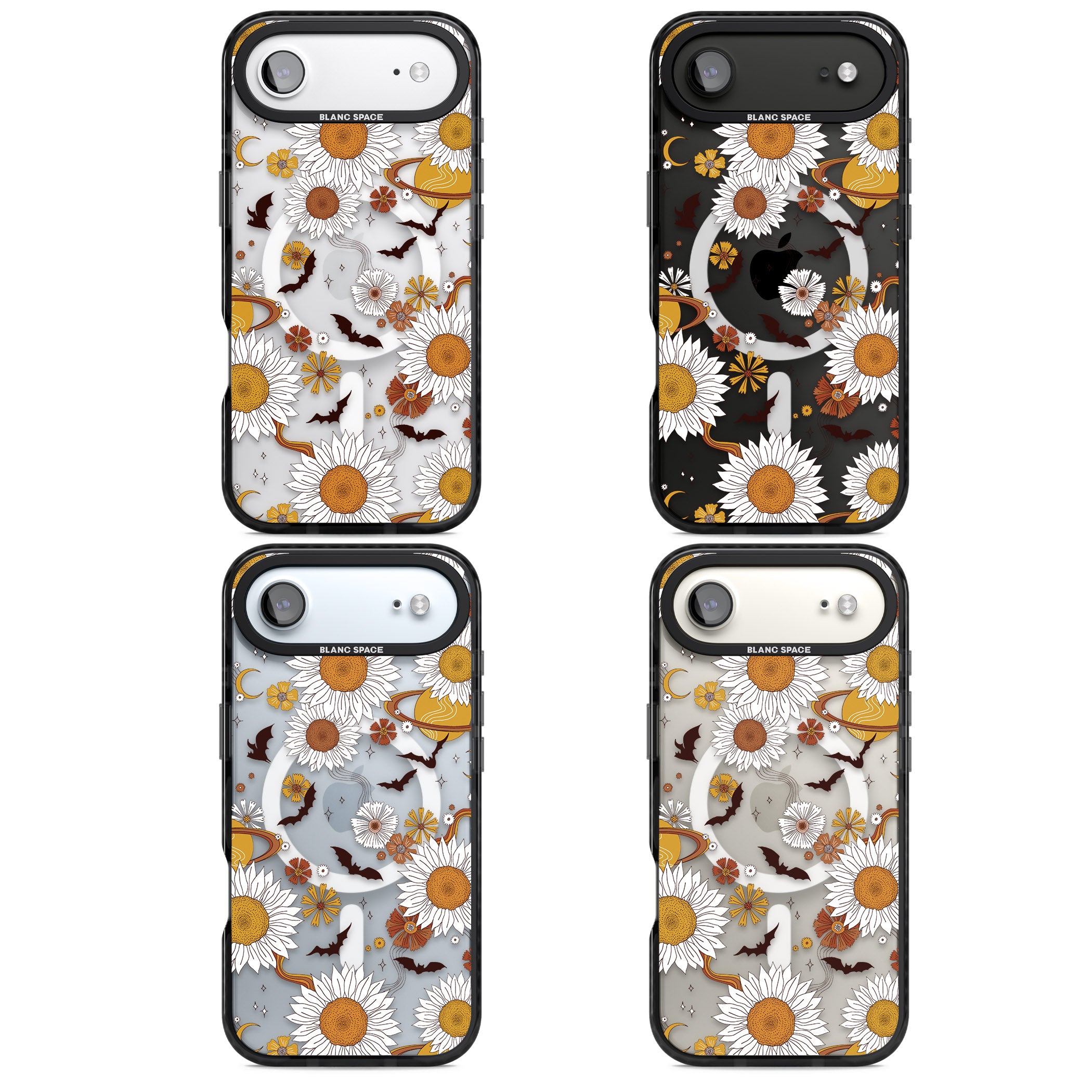 Halloween Bats And Planets iPhone 17 Air Impact Pro Black Phone Case APT Impact Protection