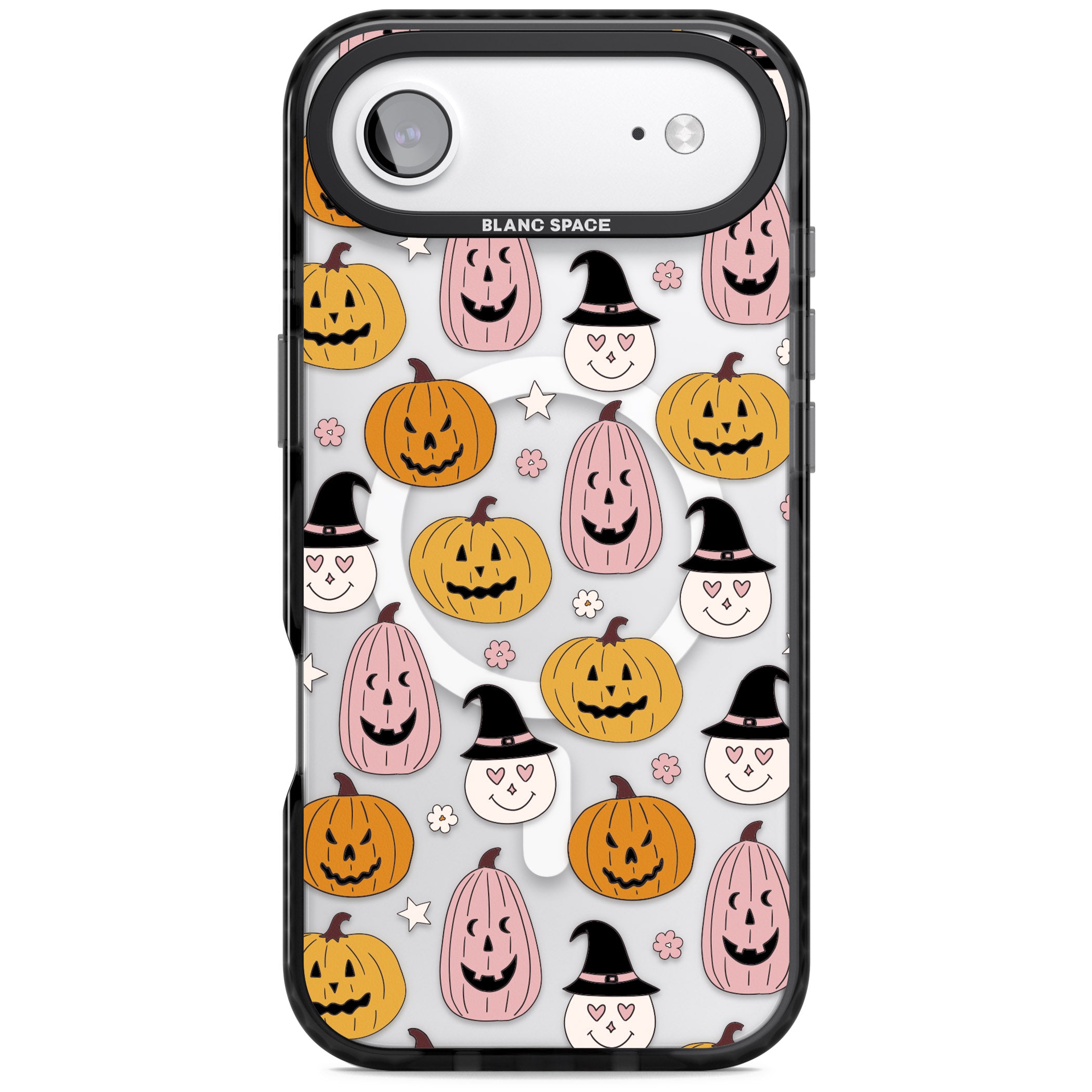Witches And Pumpkins Pattern iPhone 17 Air Impact Pro Black Phone Case