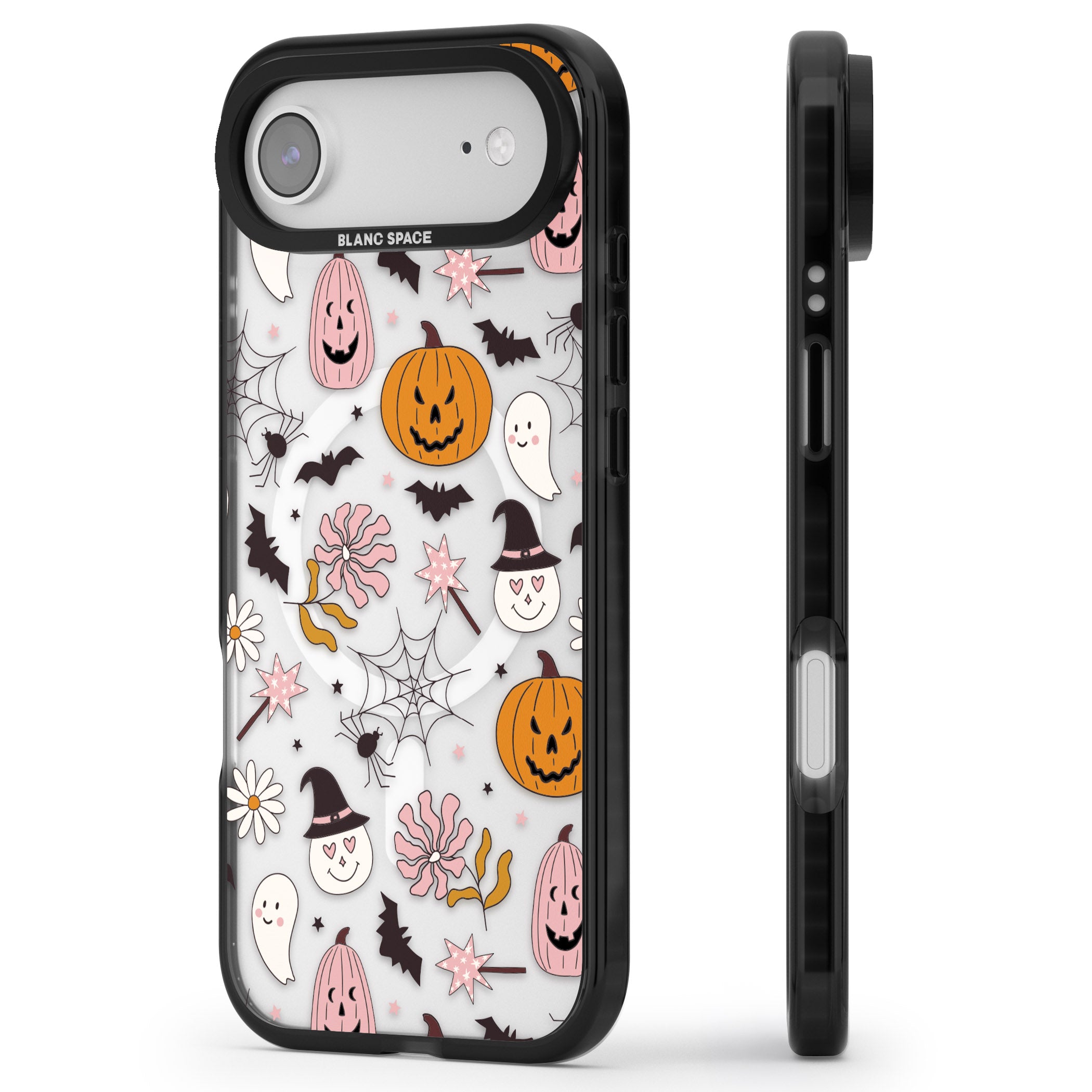 Spooky Mix iPhone 17 Air Impact Pro Black Phone Case Side Profile