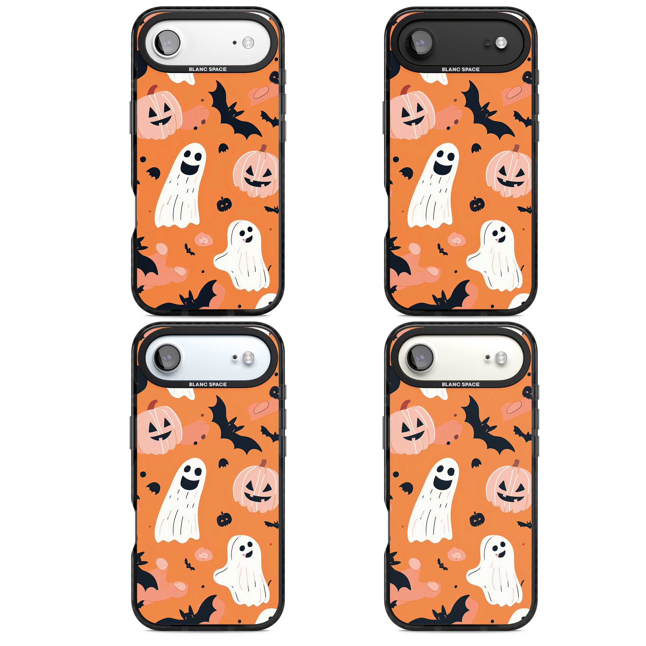 Orange Halloween Pattern iPhone 17 Air Impact Pro Black Phone Case APT Impact Protection