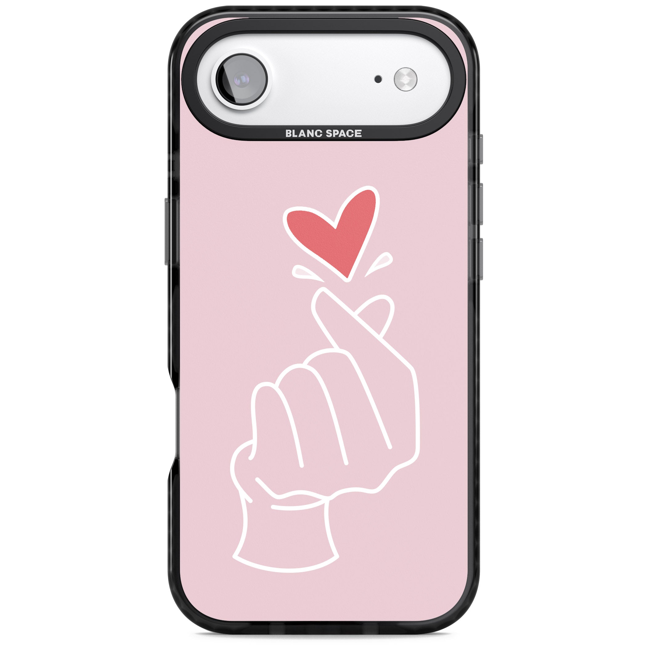 Pink Heart Hand iPhone 17 Air Impact Pro Black Phone Case