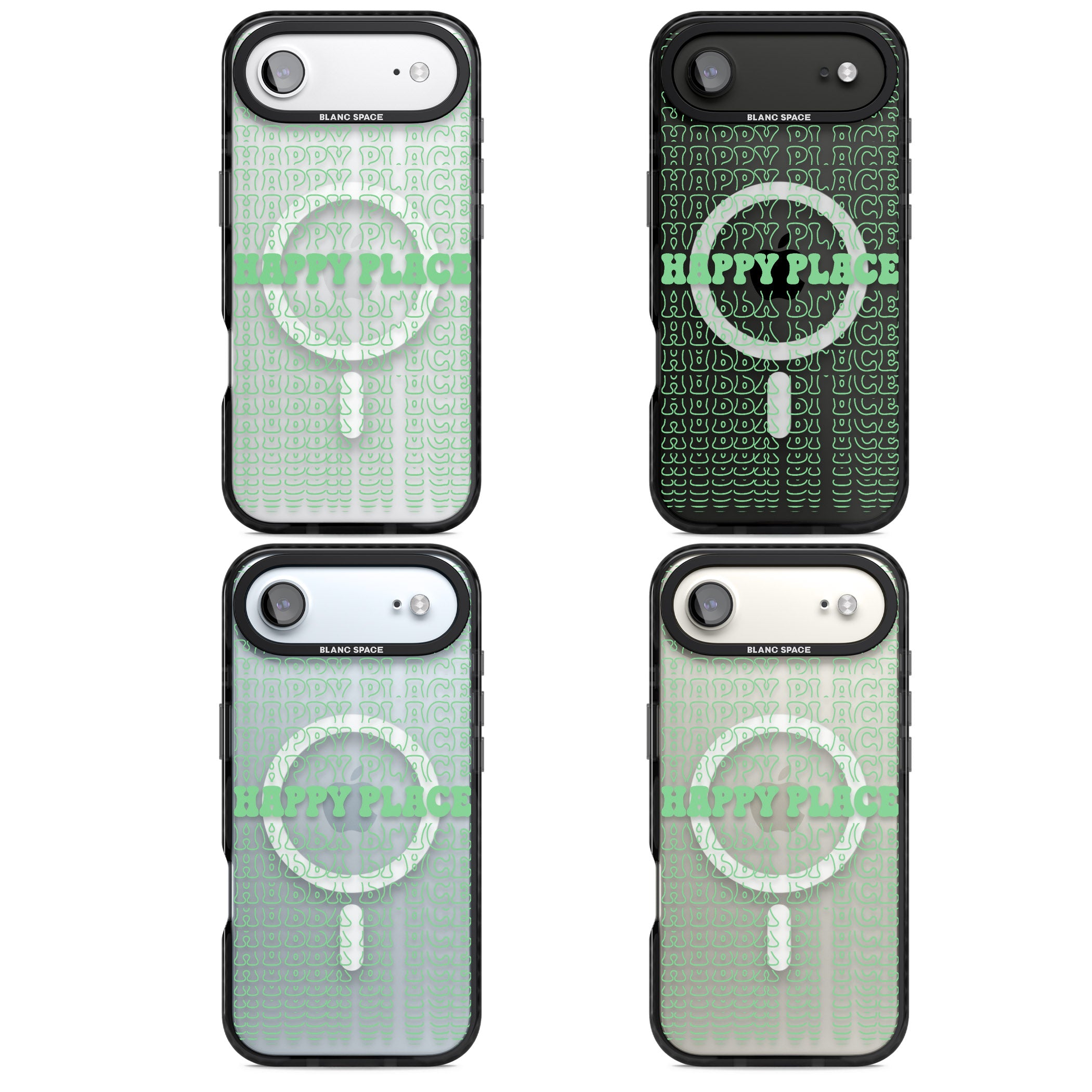 Happy Place (Green) iPhone 17 Air Impact Pro Black Phone Case APT Impact Protection